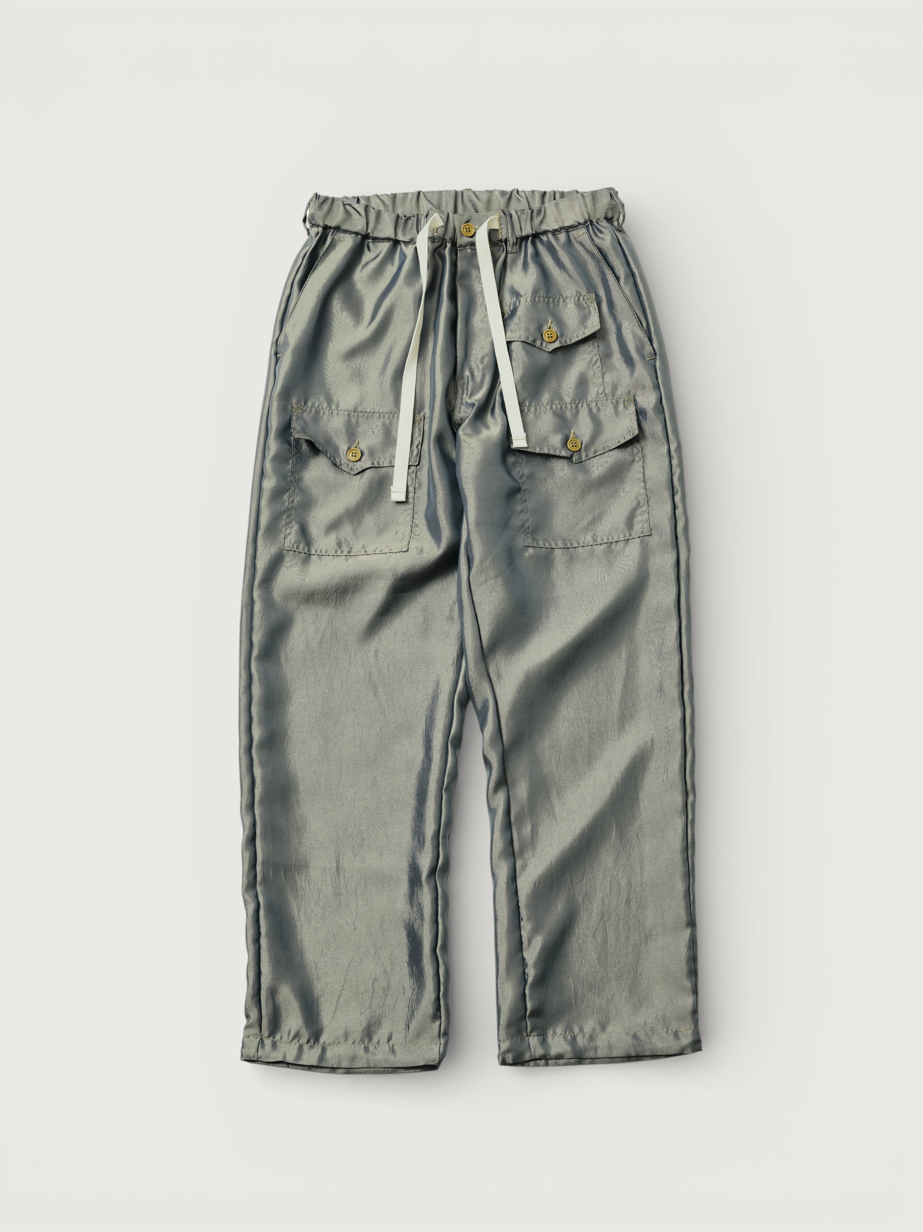 #3322-MK Town & Country Pants : metallic taffeta khaki