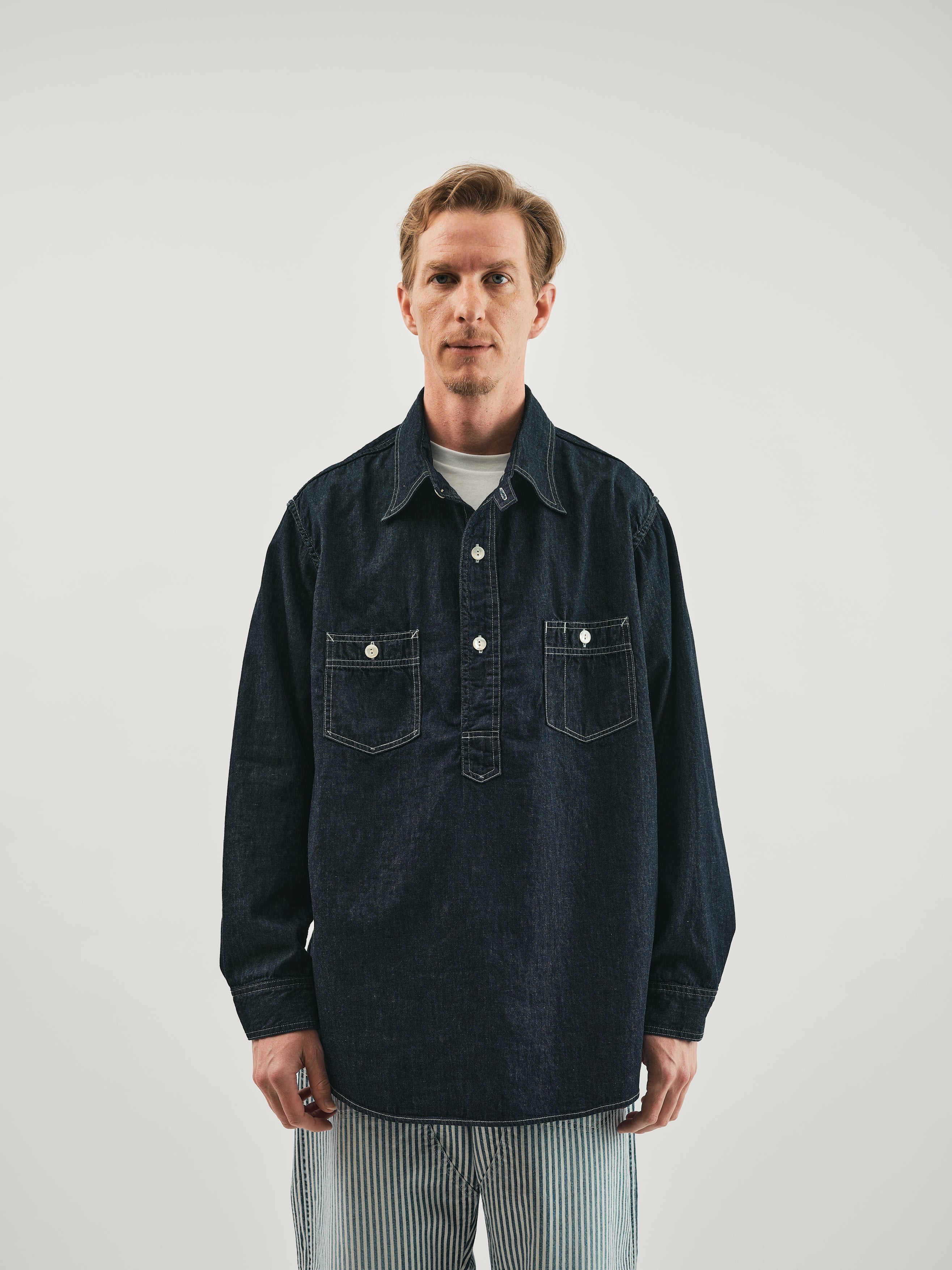 #1202-LD No.2 Shirt : light denim indigo