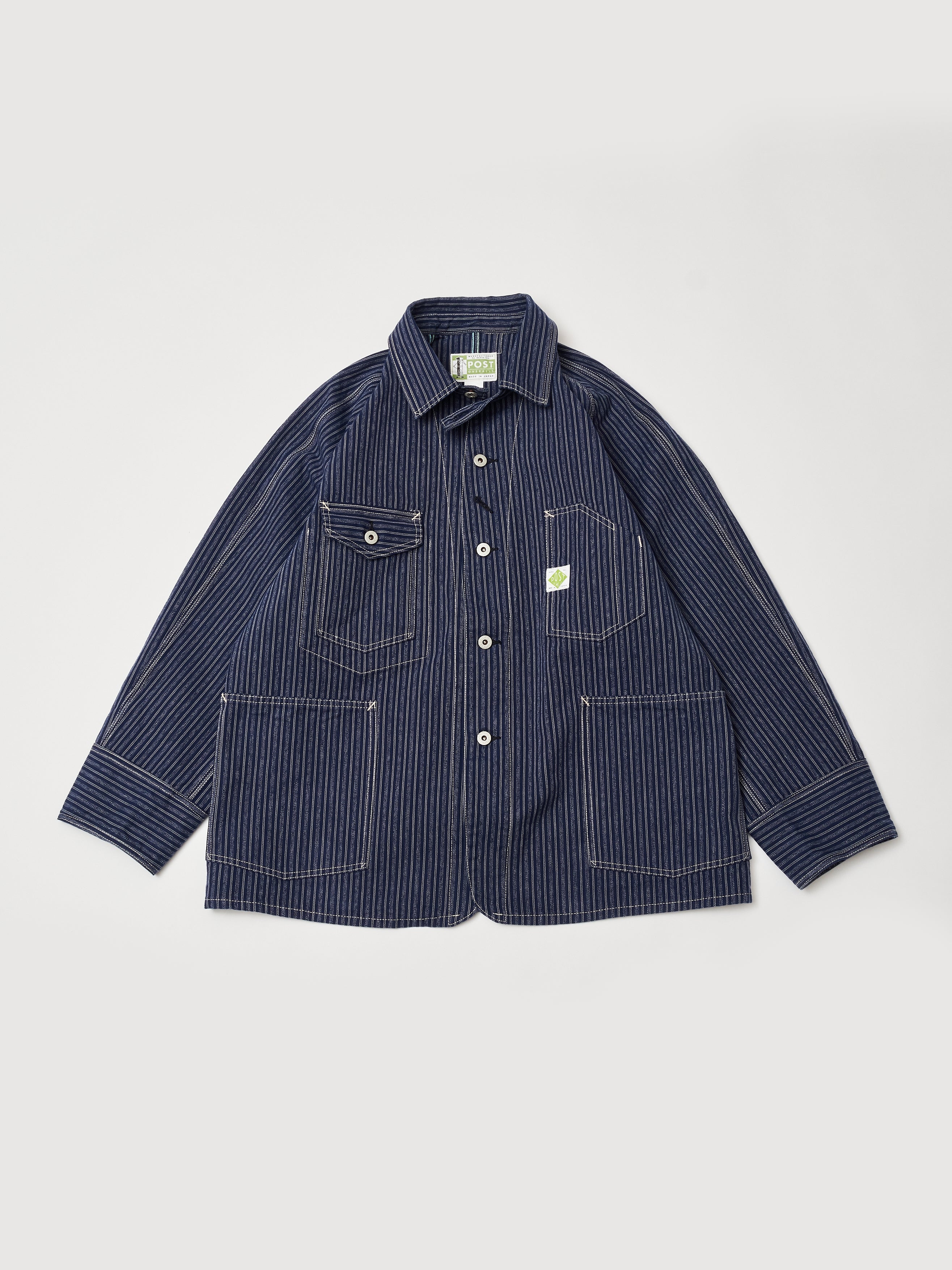 #1102-AS Engineers' Jacket : alternate stripe indigo