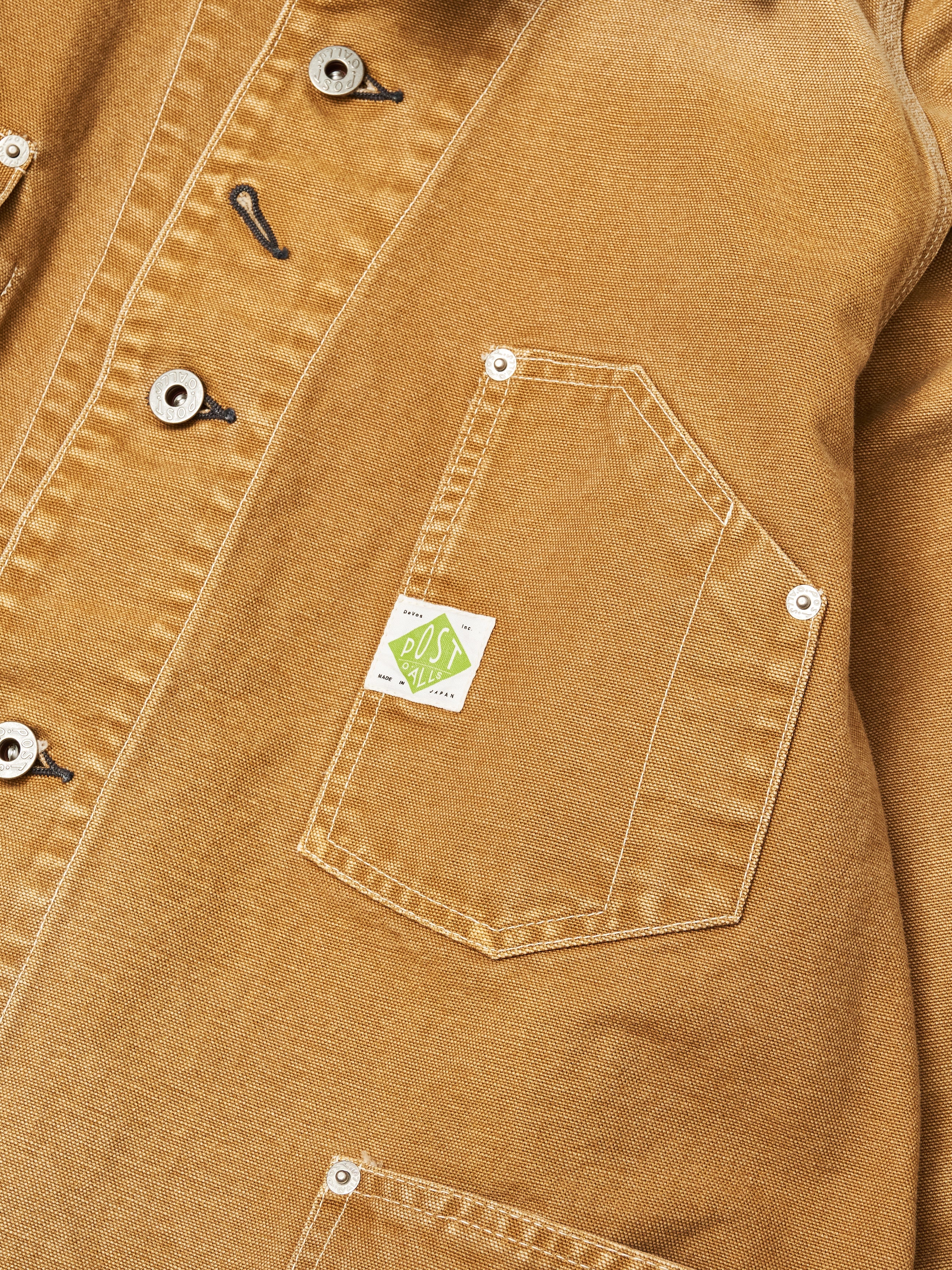 #1102-CR Engineers' Jacket : vintage canvas brown bio stone wash