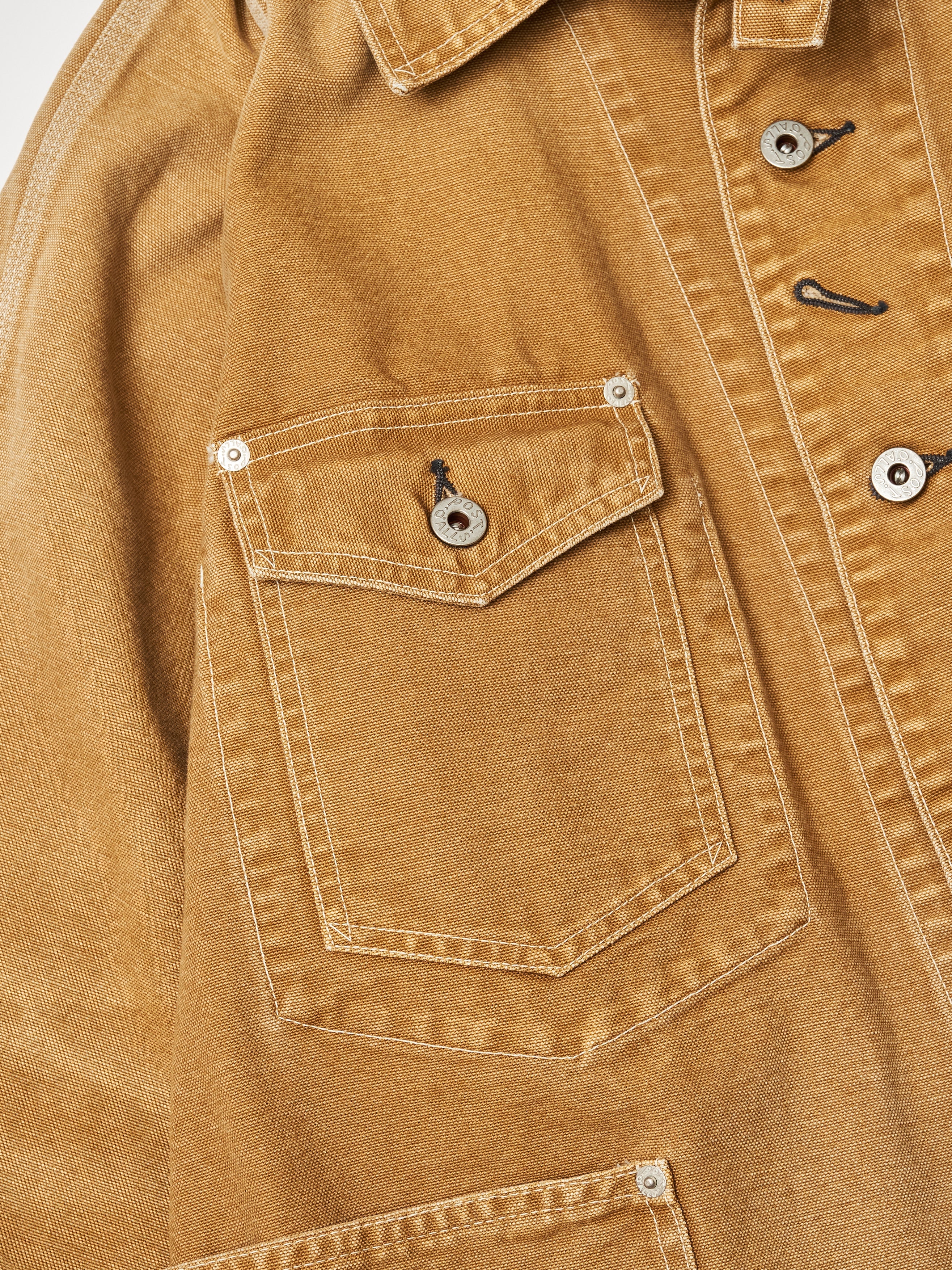 #1102-CR Engineers' Jacket : vintage canvas brown bio stone wash