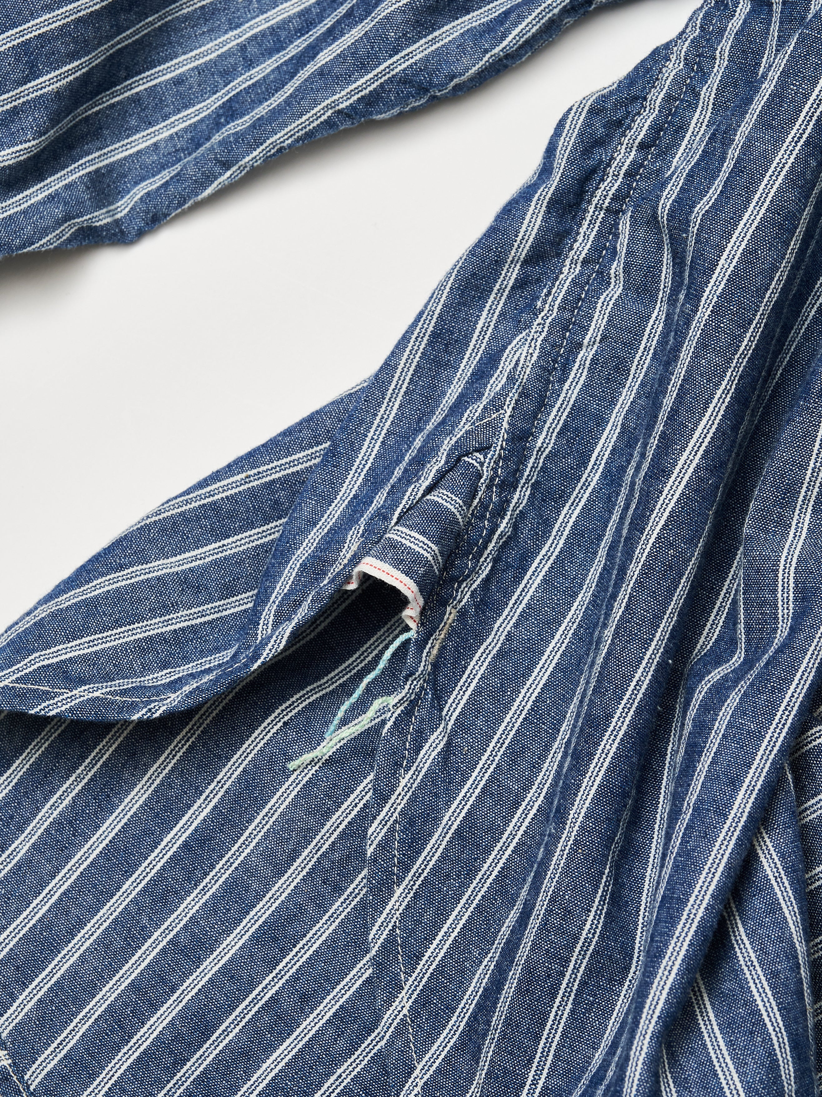 #1206-SC No.6 Shirt : stripe chambray indigo