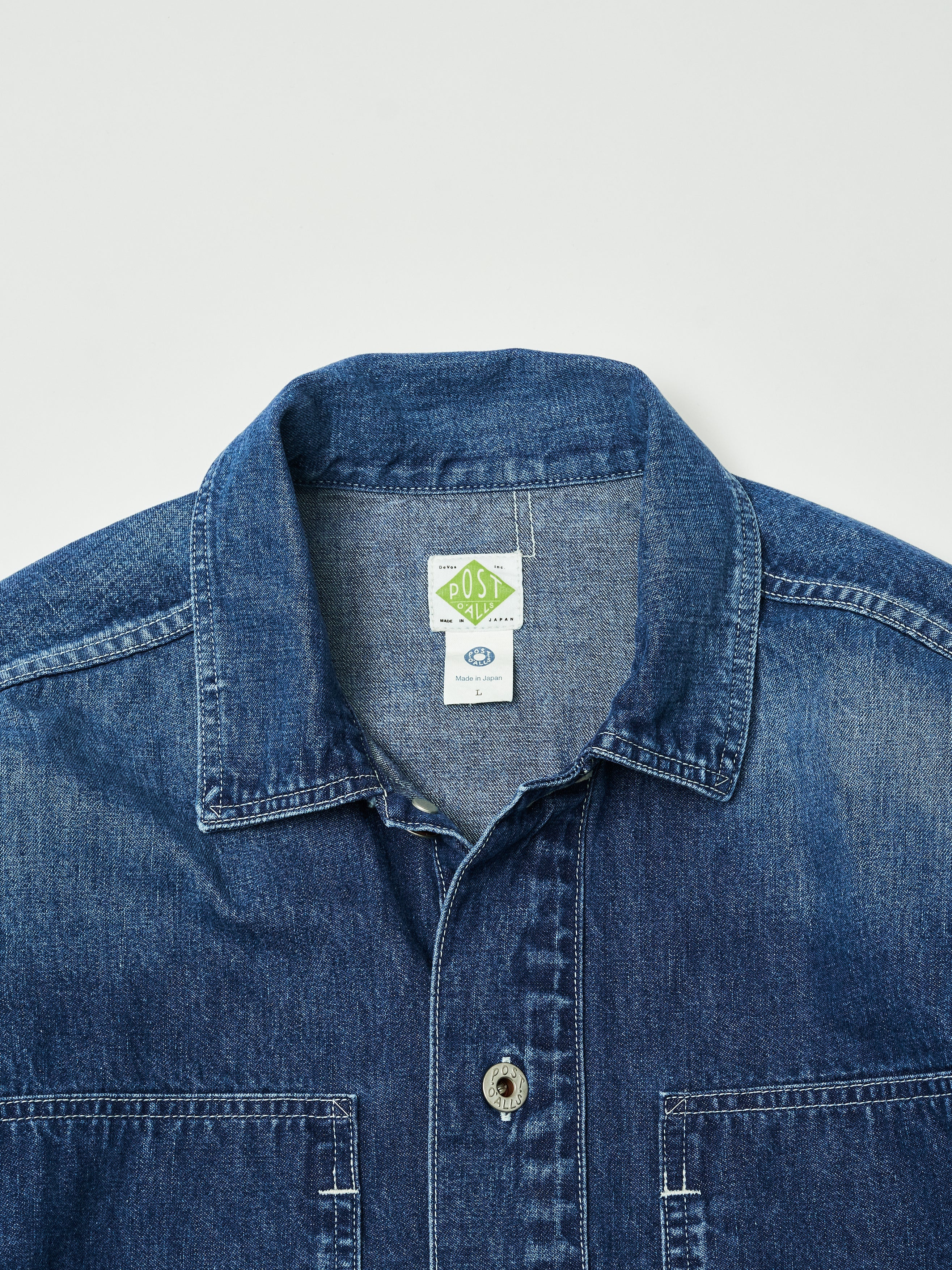 #1204-01W ARMY Shirt : 10 oz.denim indigo worn wash