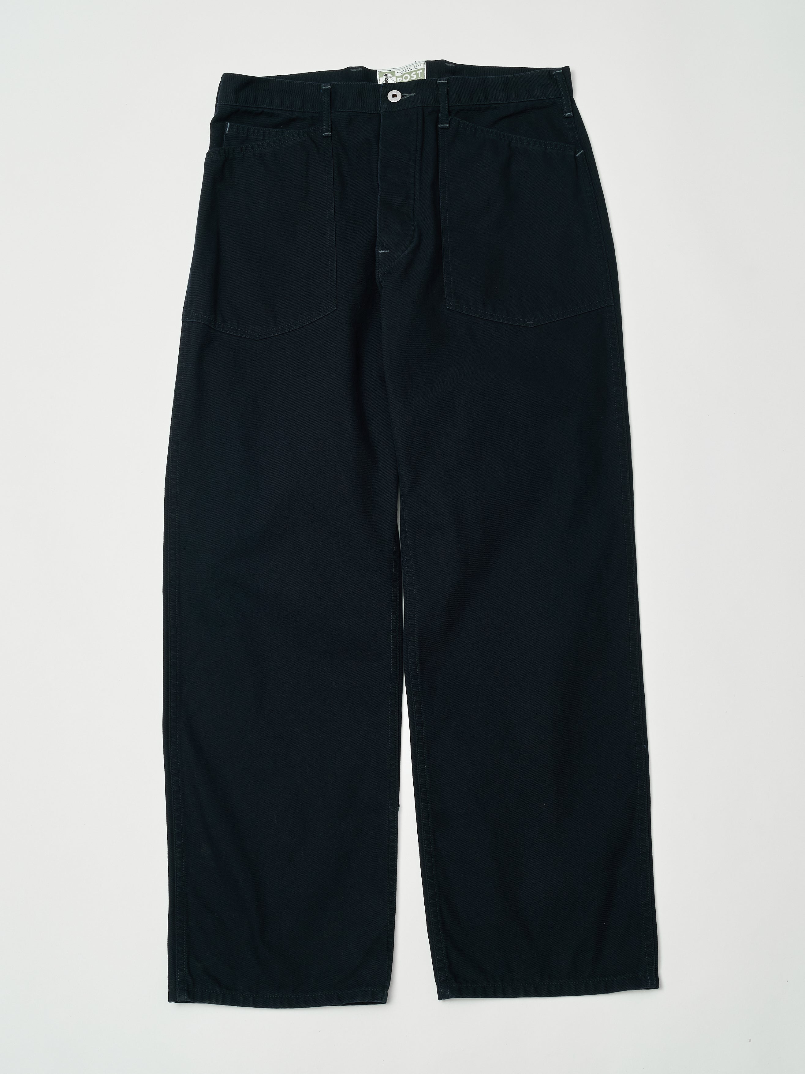 #1301-SN ARMY Pants : cotton  serge navy stone bio wash