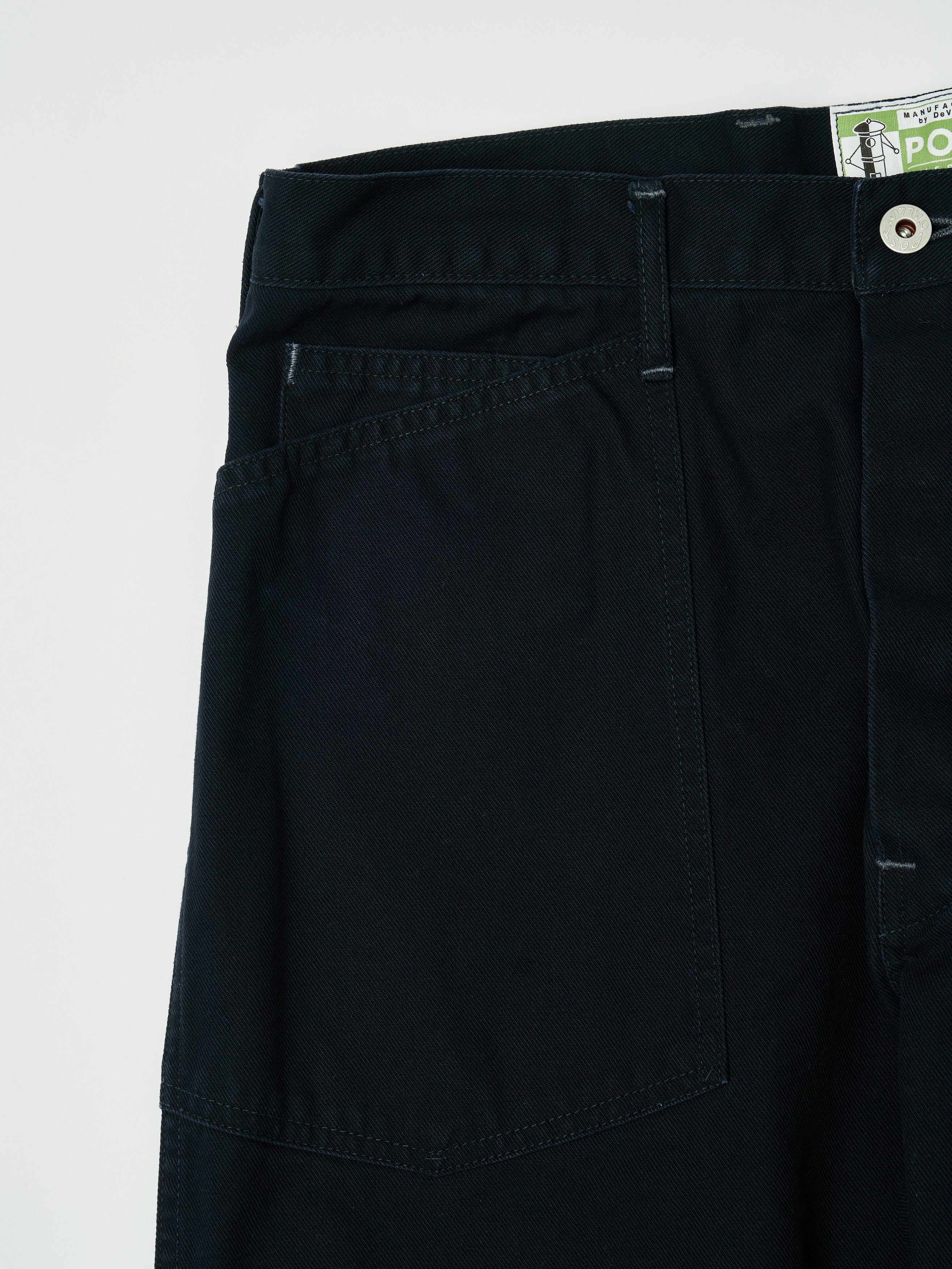 #1301-SN ARMY Pants : cotton  serge navy stone bio wash