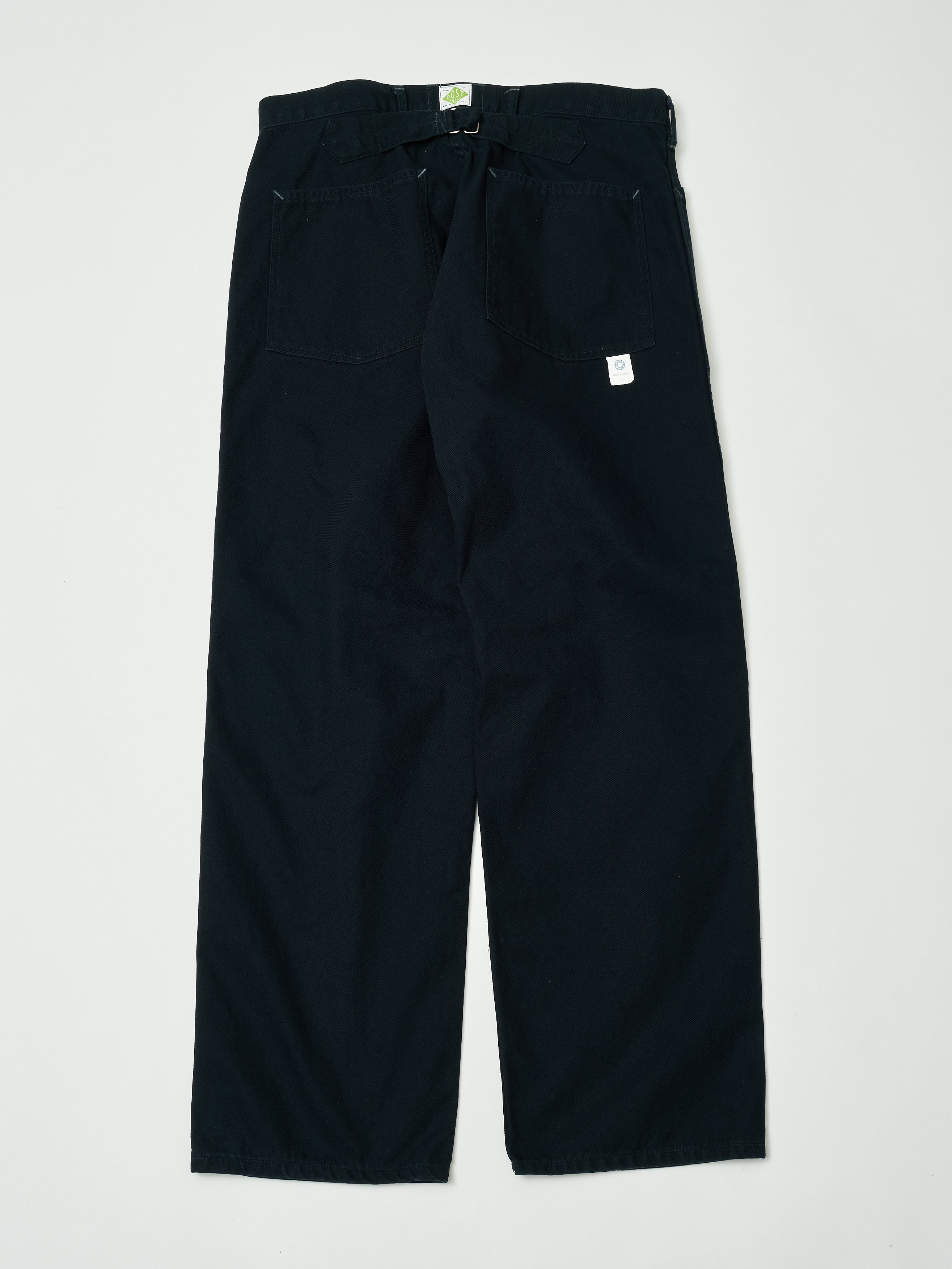 #1301-SN ARMY Pants : cotton  serge navy stone bio wash