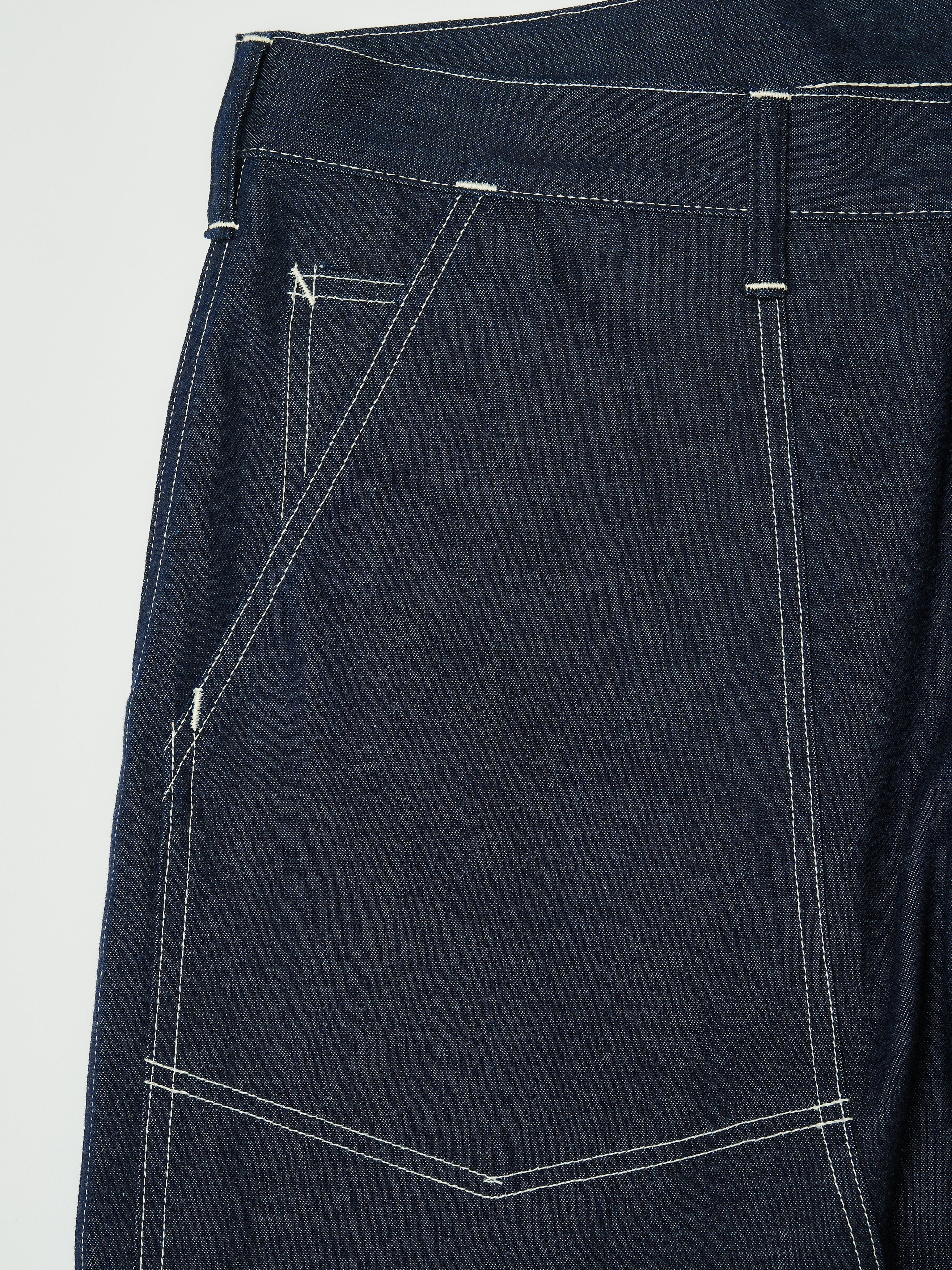 #1302-01 W-Knee Dungarees : 10 oz.denim indigo rigid
