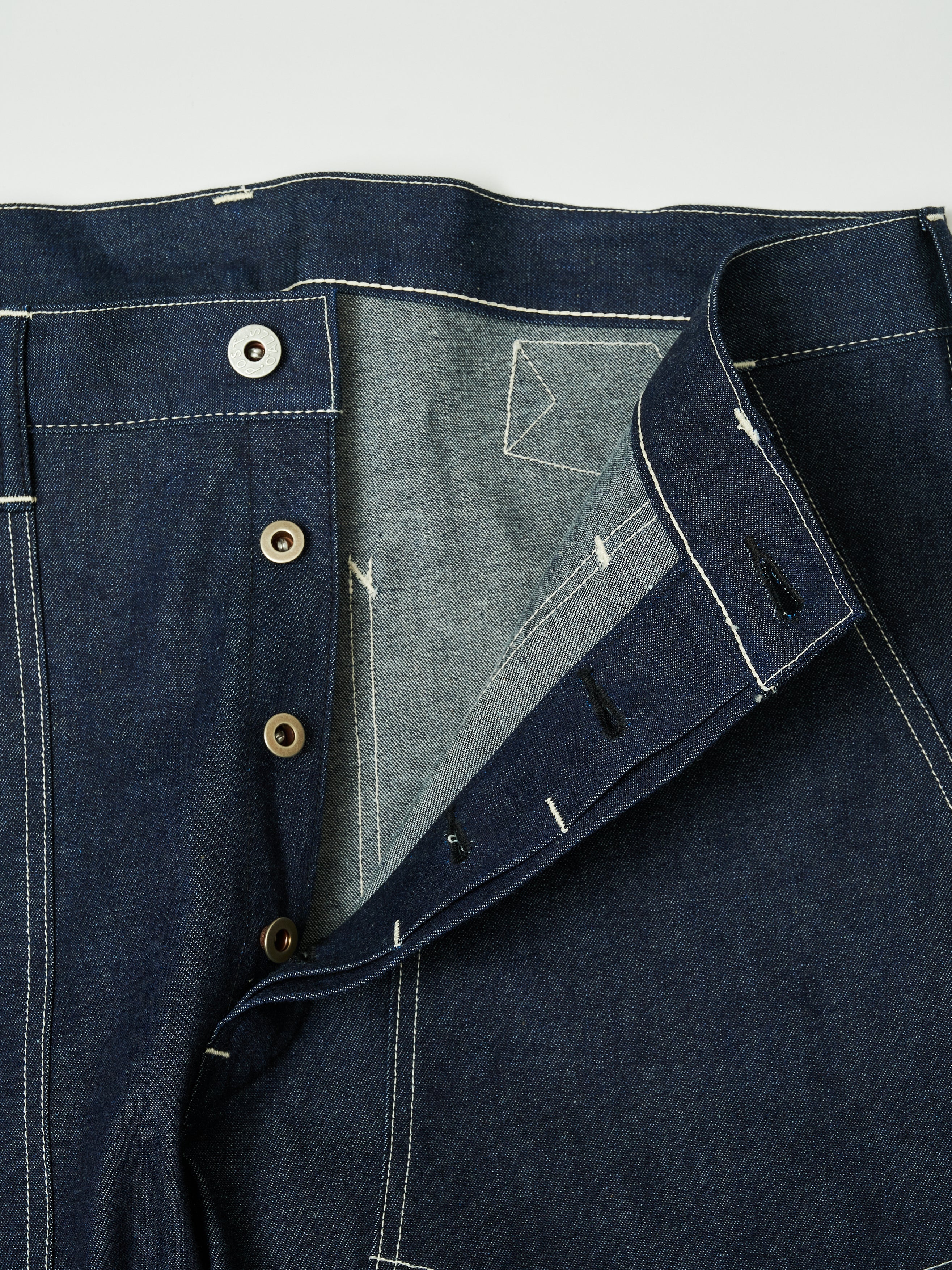 #1302-01 W-Knee Dungarees : 10 oz.denim indigo rigid