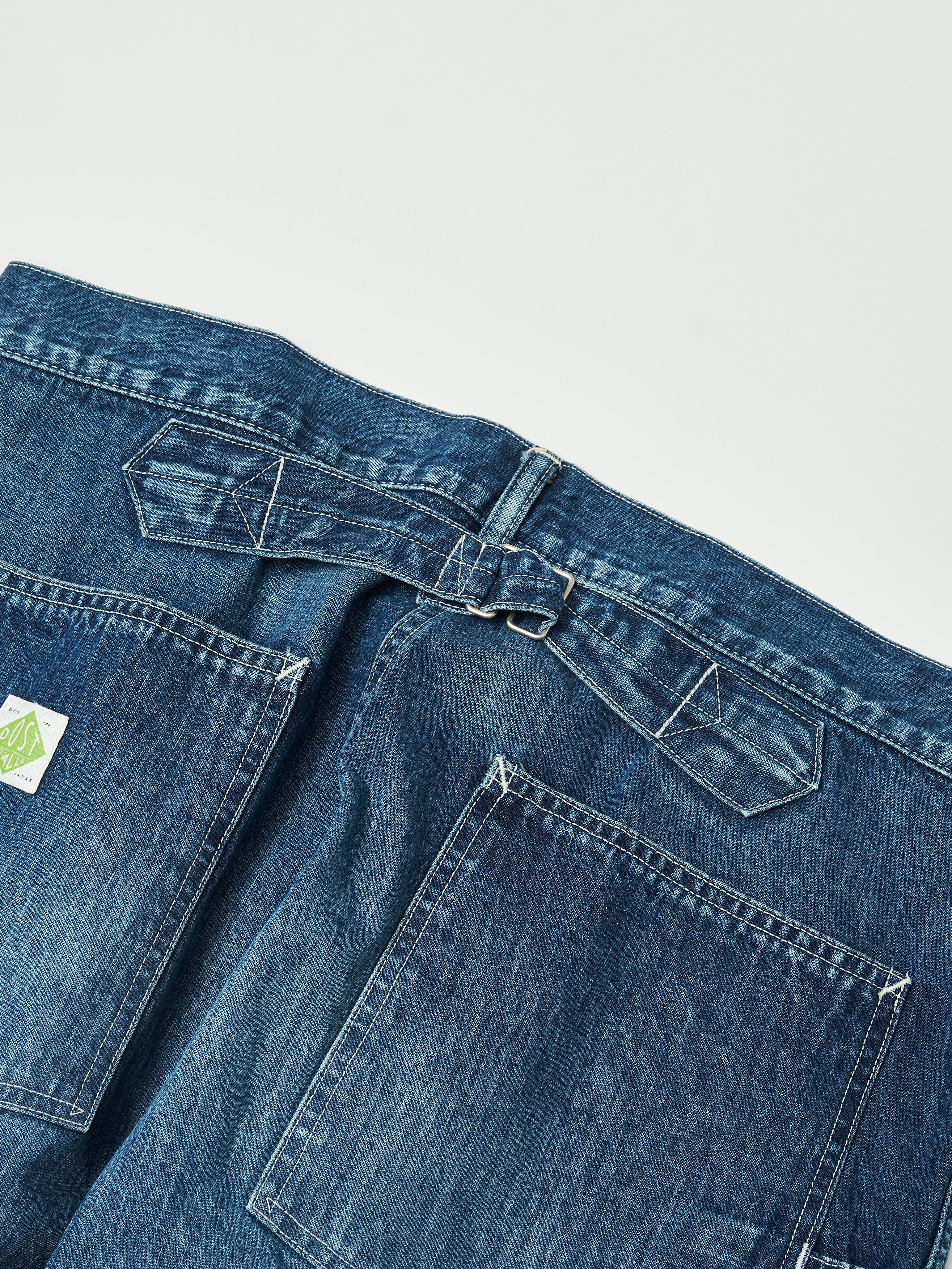 #1302-01W W-Knee Dungarees : 10 oz.denim indigo worn wash