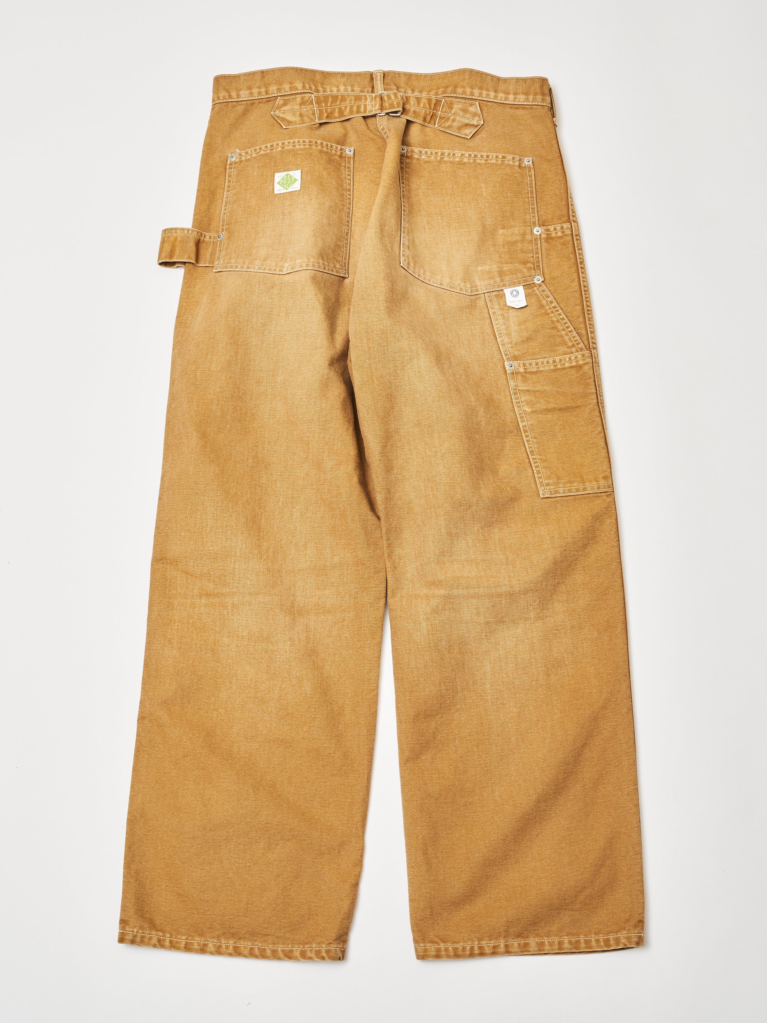 #1302-CR W-Knee Dungarees : vintage canvas brown bio stone wash