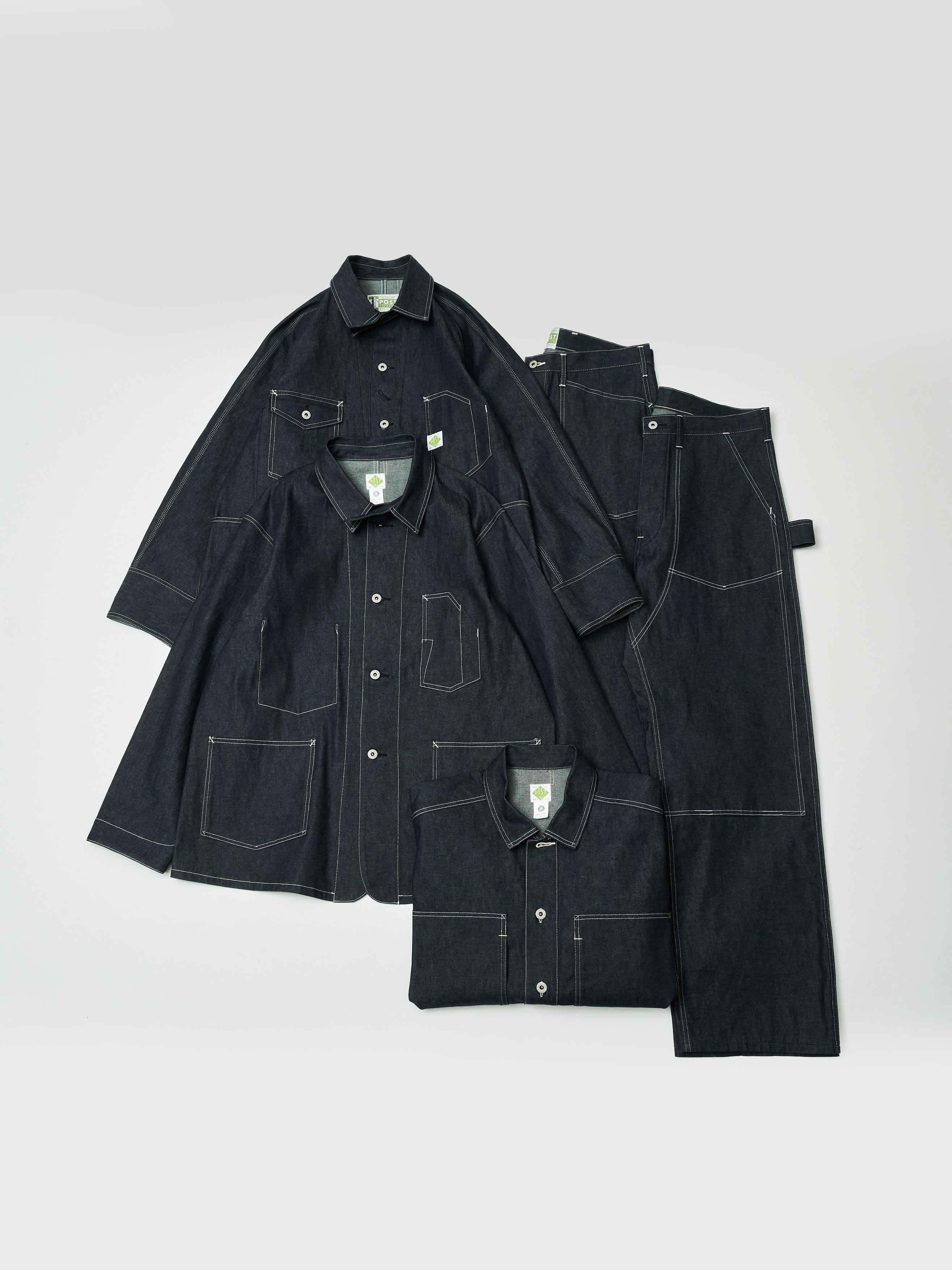 #1302-01 W-Knee Dungarees : 10 oz.denim indigo rigid