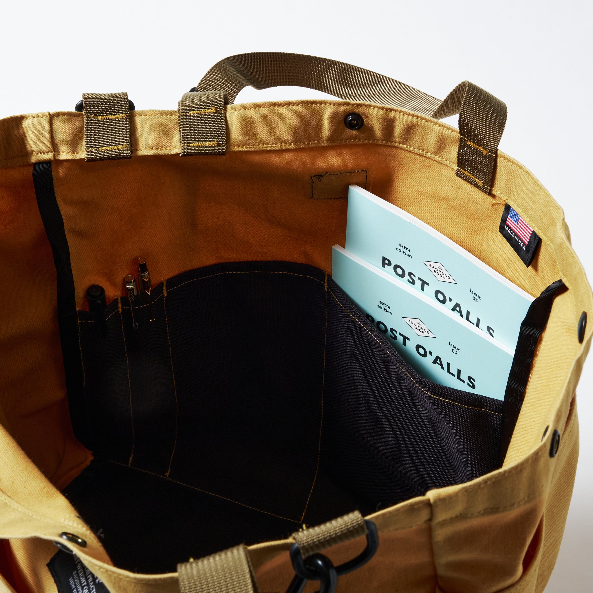 BIP021-ST BAGSINPROGRESS x Post O'Alls Carry-all Beach Bag : sunforger cotton canvas suntan