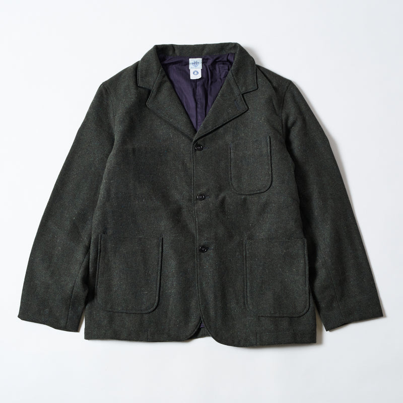 OK Rider : trashed wool olive with cotton HBT lining "Dead Stock"