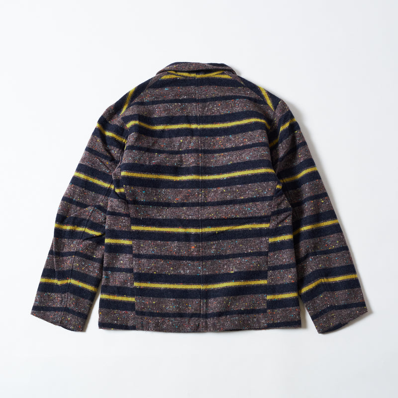 OK Rider : trashed wool yellow stripe with cotton lining "Dead Stock"