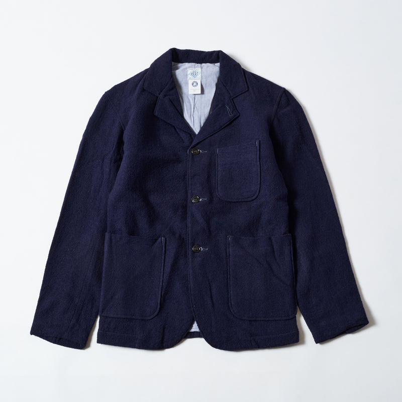 OK Rider : trashed wool navy with cotton lining "Dead Stock"