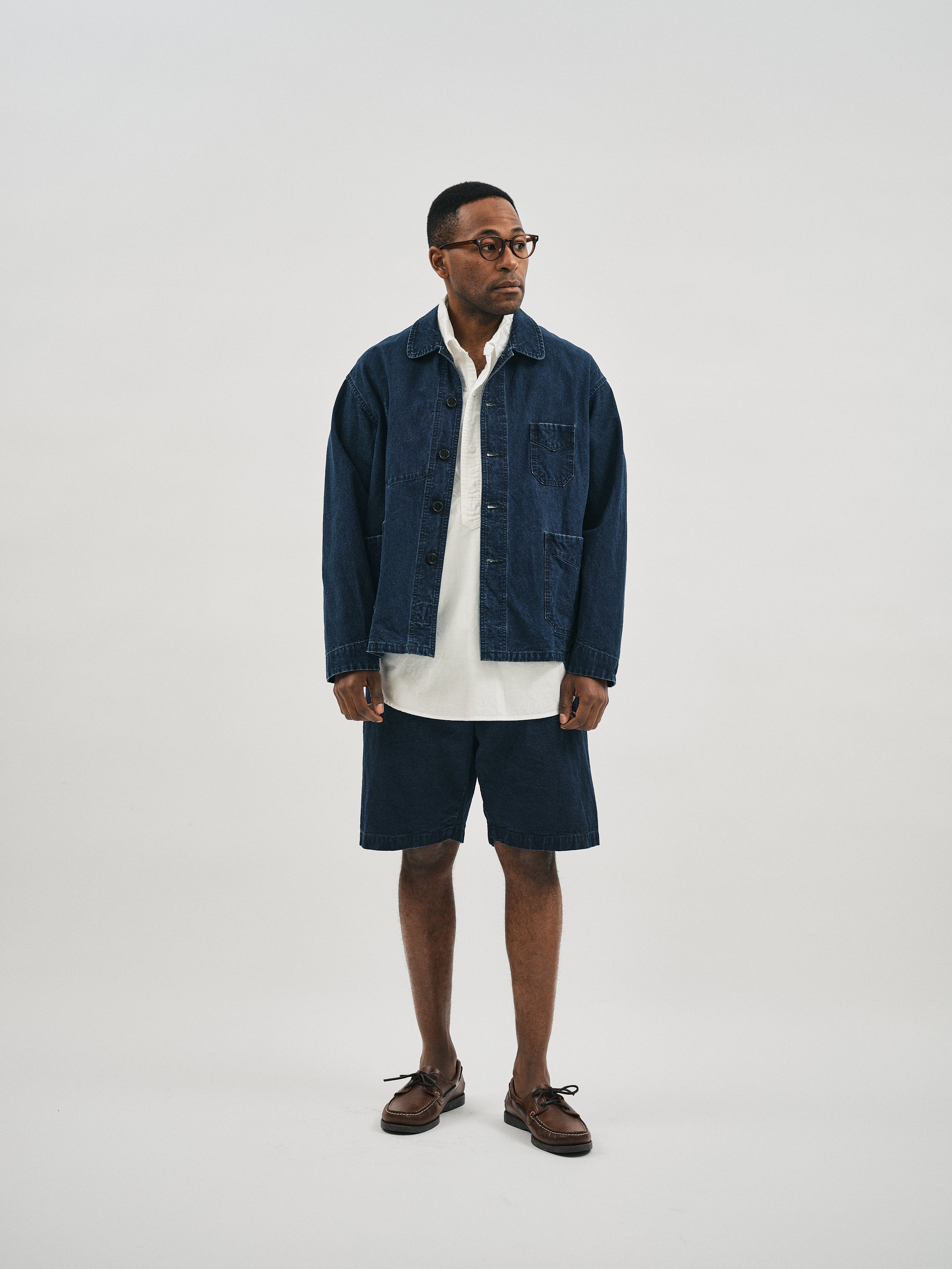 #3135-VIC POST Chinois Travail 2 : vintage indigo canvas deep washed indigo