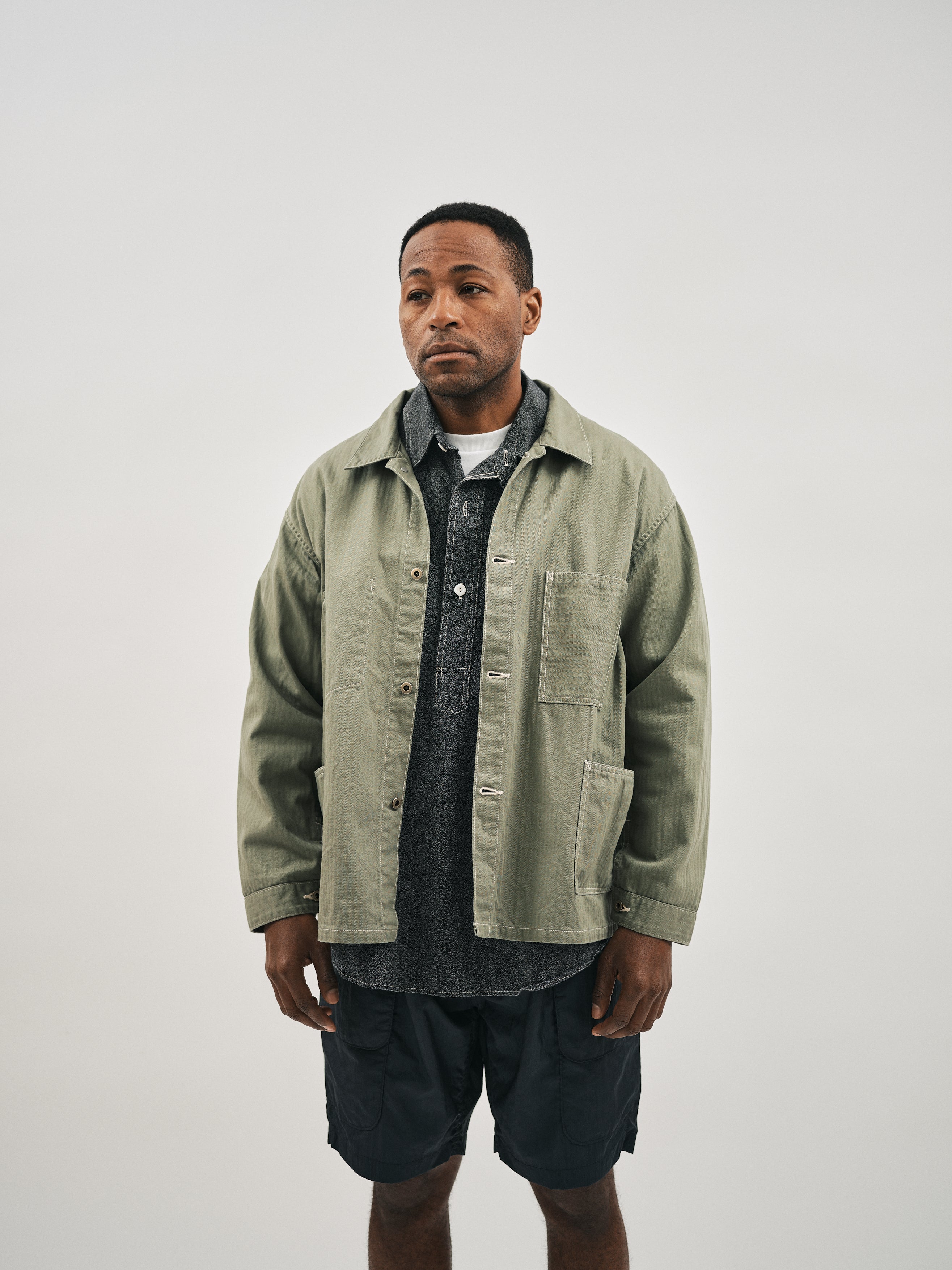 #3114R-MH4 USMC 1930s Utility Jacket : mini HBT natural