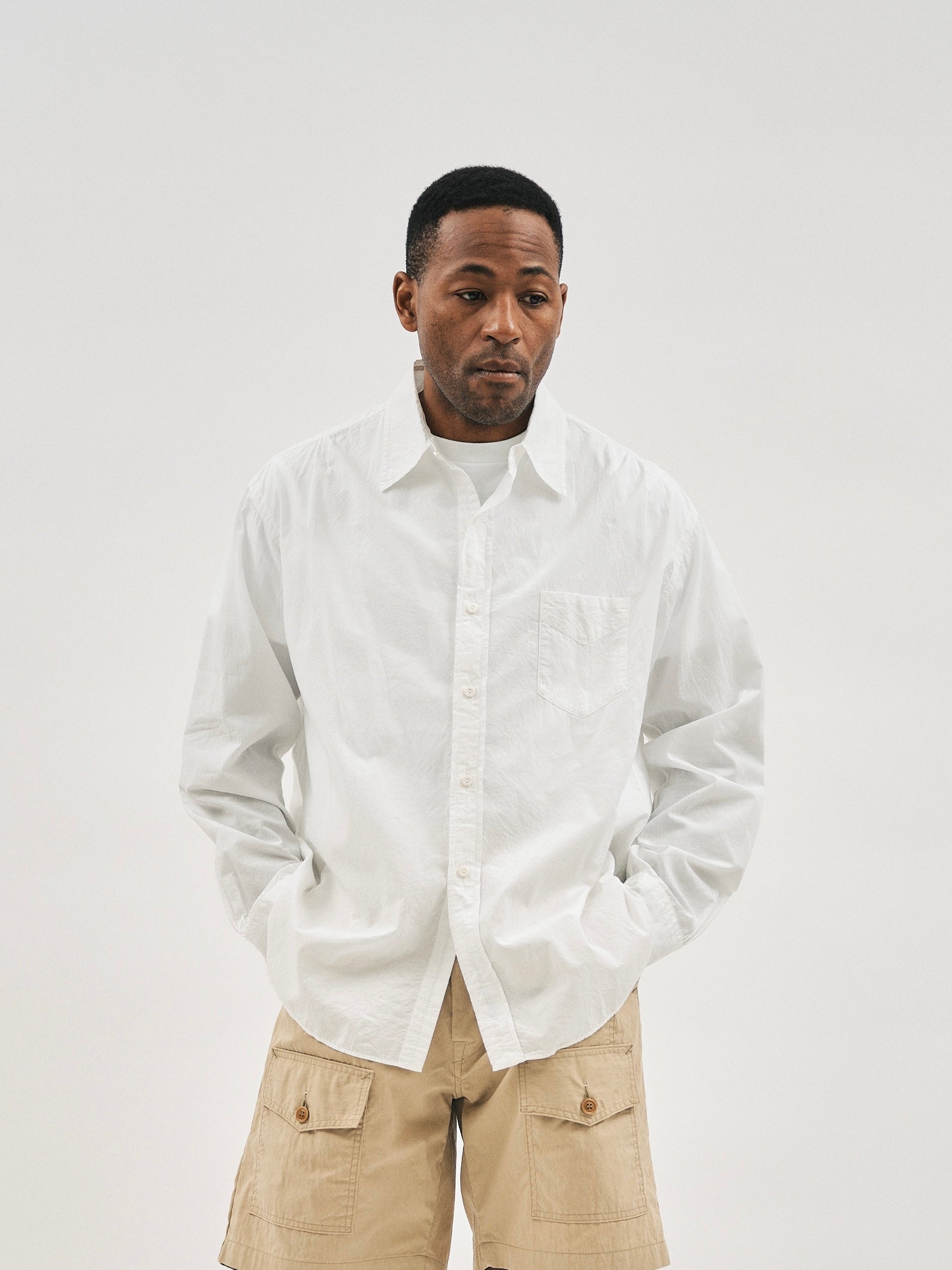 #3232-HBW Original BL Shirt : high count broadcloth white