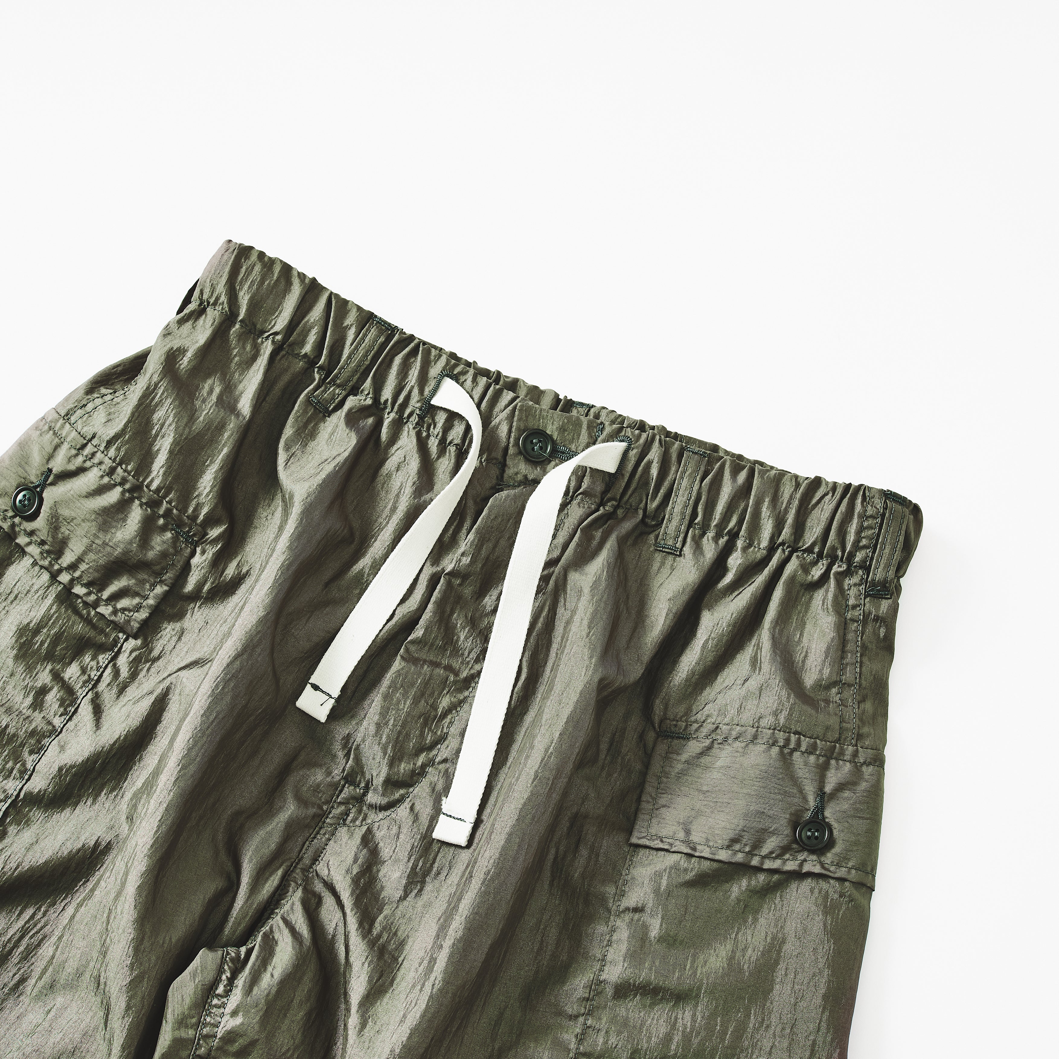 #3308S-CTO E-Z WALKABOUT Shorts : crinkle nylon taffeta olive (Shop Special)