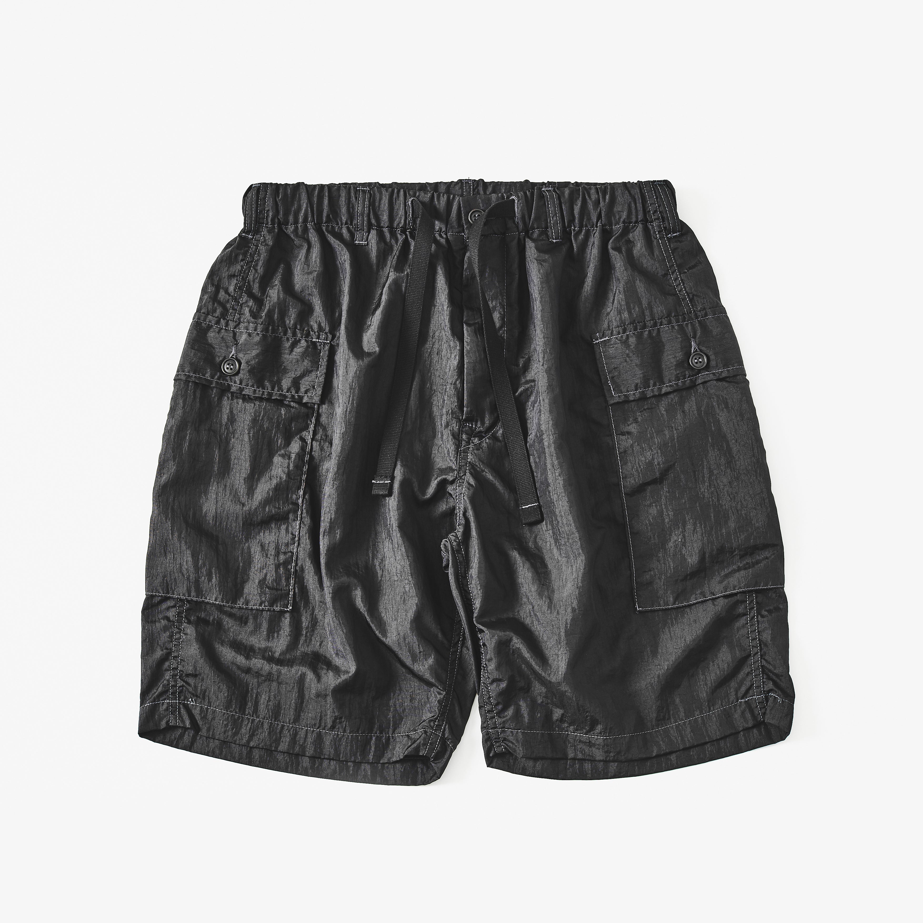 #3308S-CTB E-Z WALKABOUT Shorts : crinkle nylon taffeta black (Shop Special)