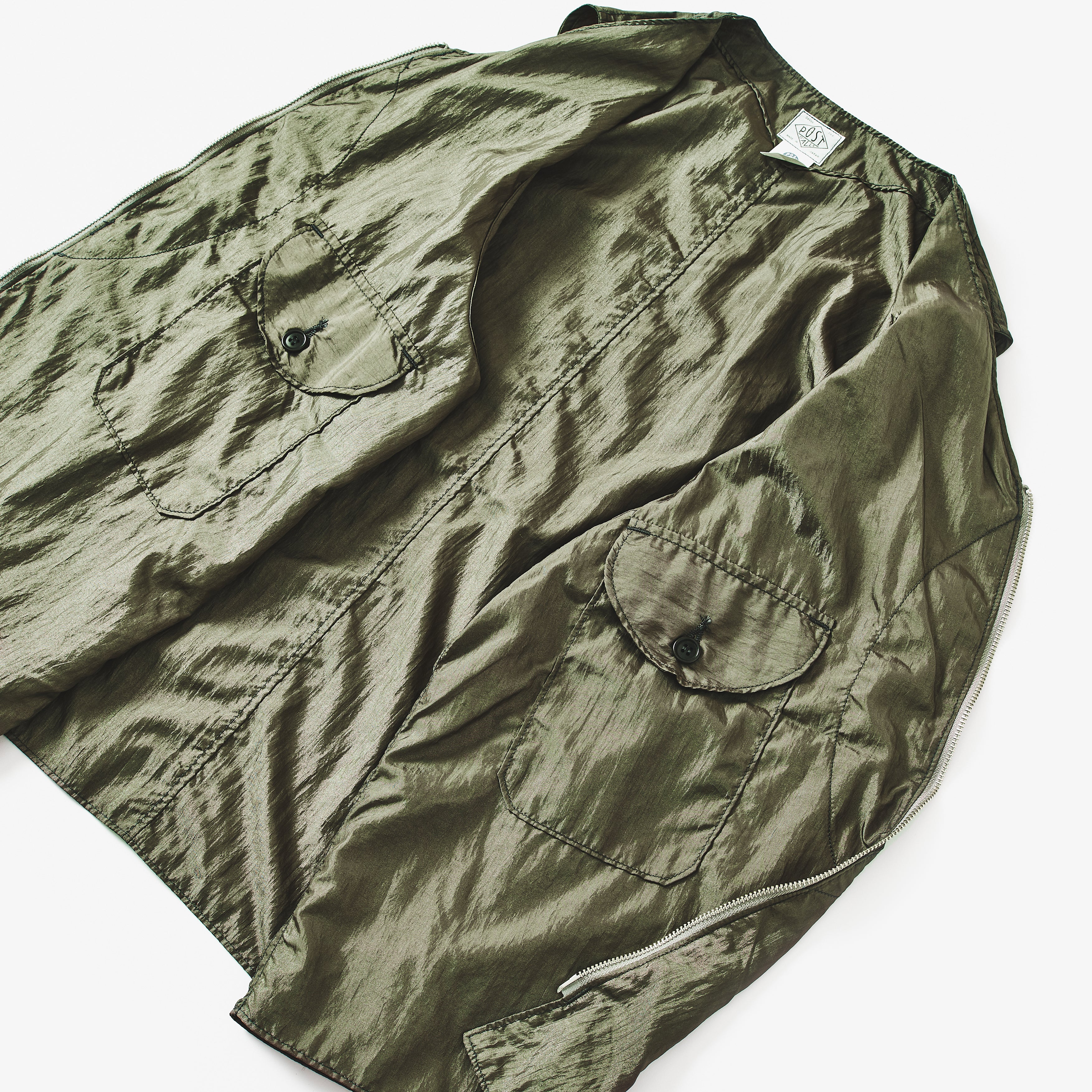 #1521-CTO Mr.DEE : crinkle nylon taffeta olive