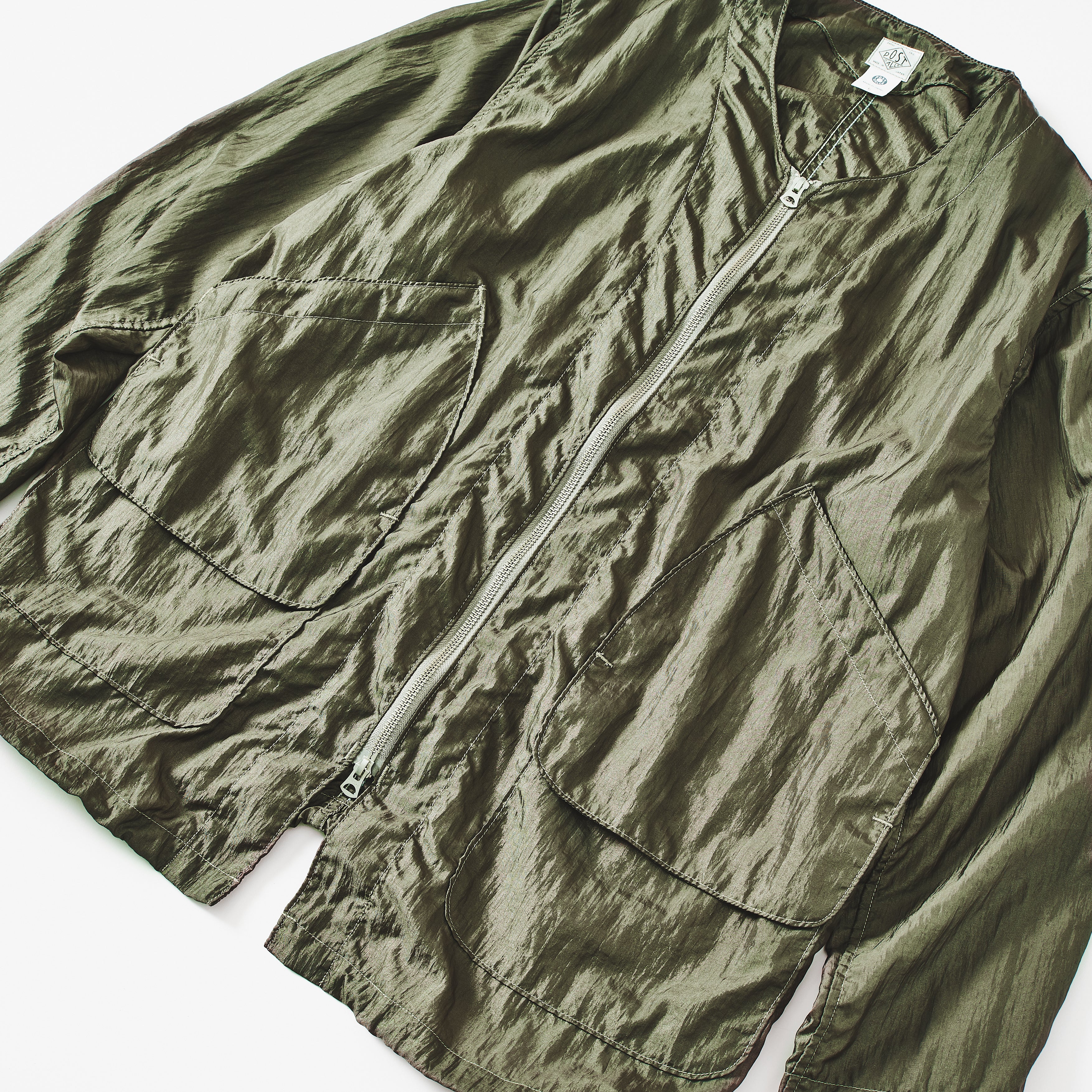 #3115-CTO DEE V : crinkle nylon taffeta olive