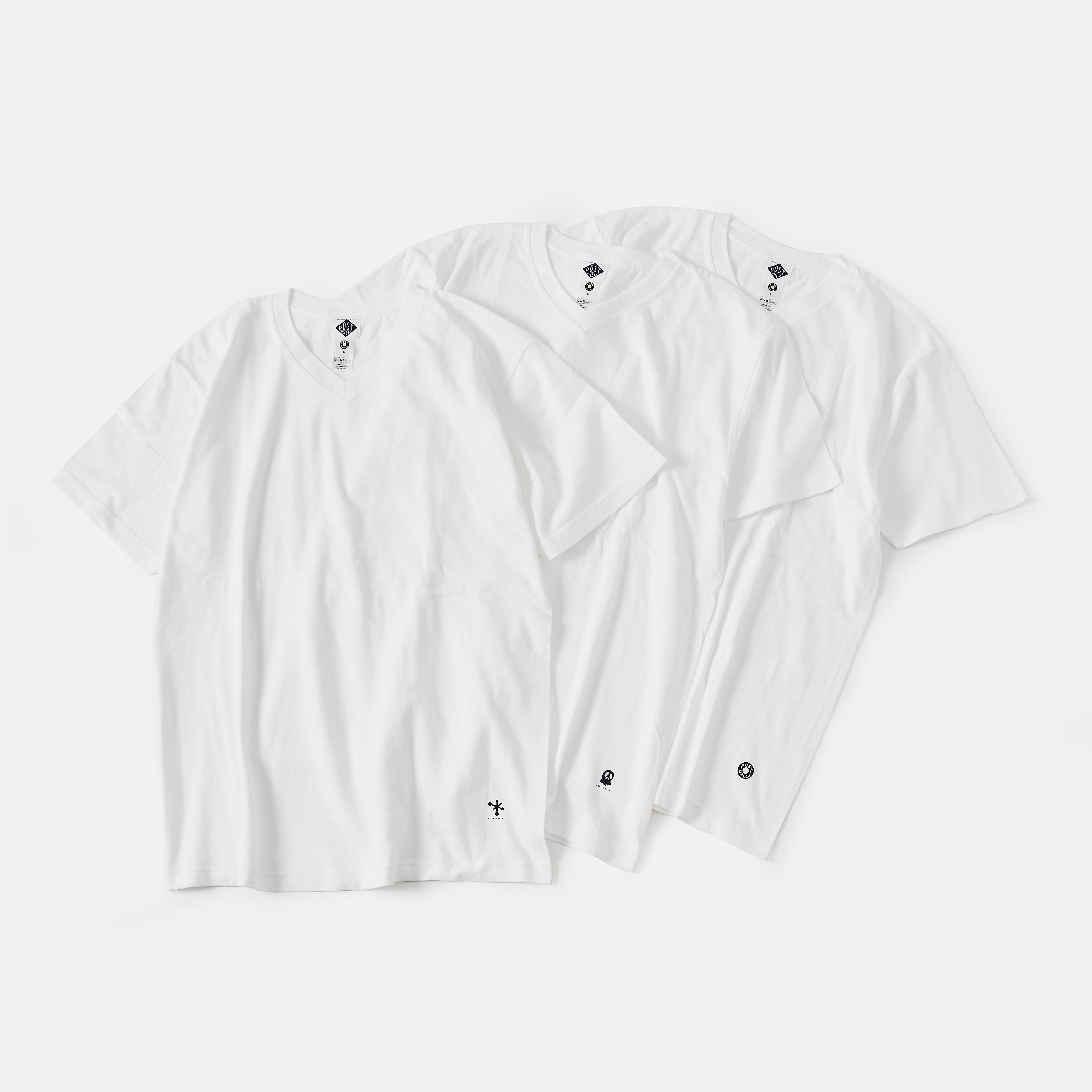 V neck 3pack tee Ver.2 (3PV2-WH) : white (Shop Special)