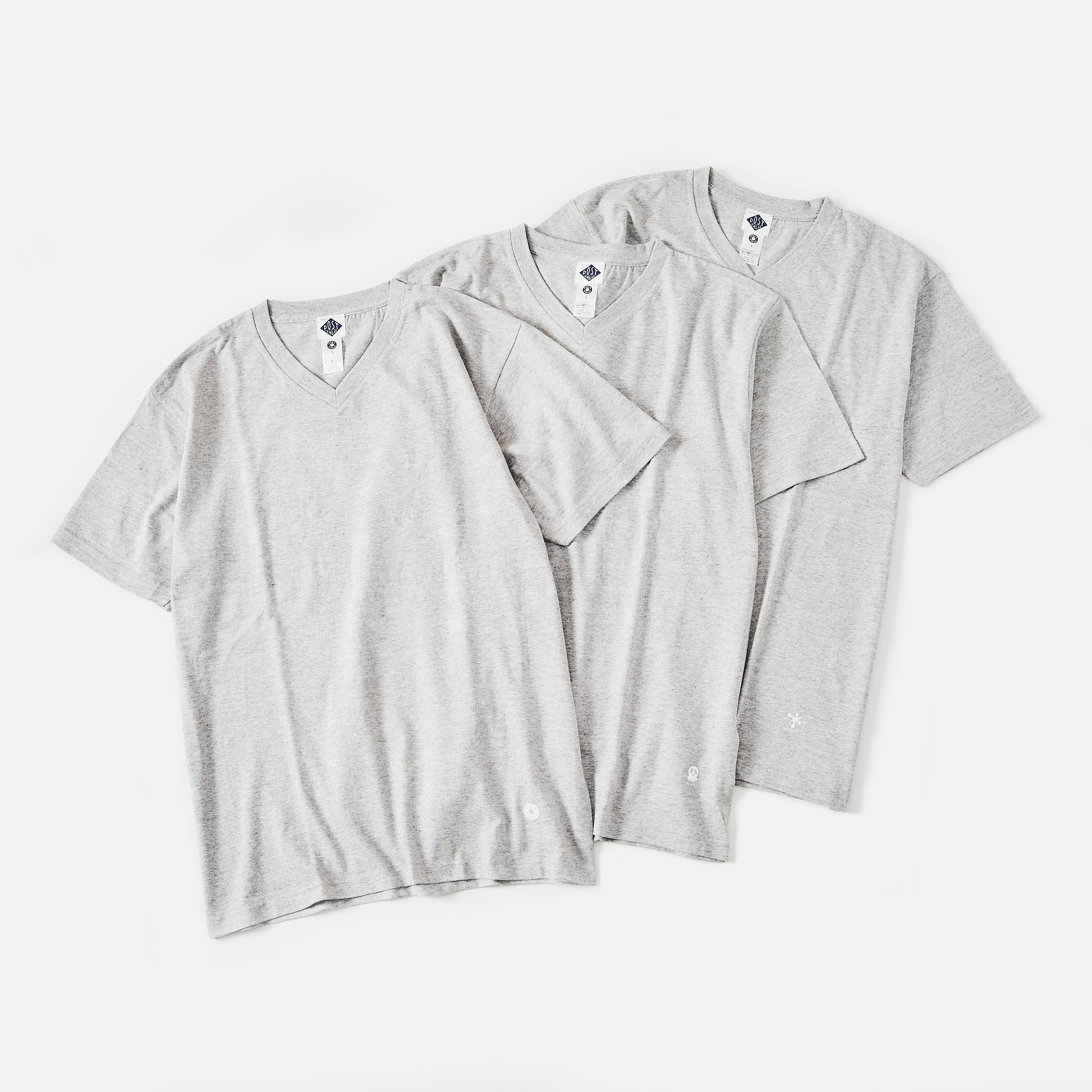 V neck 3pack tee Ver.2 (3PV2-GH) : grey heather (Shop Special)