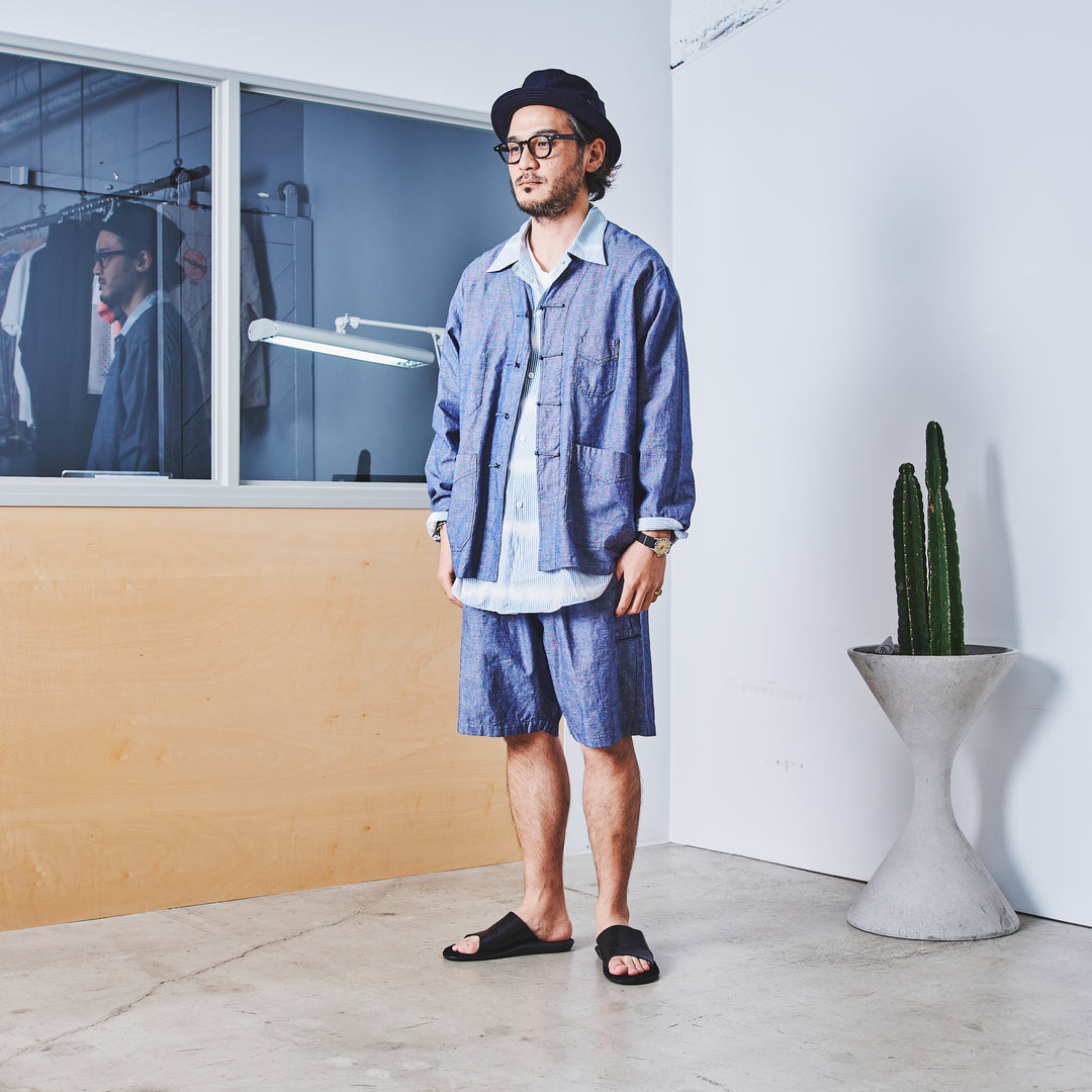 ポストオーバーオールズ　シノワ　DV indigo Sheeting ポストオーバーオールズシノワDV indigo Sheeting