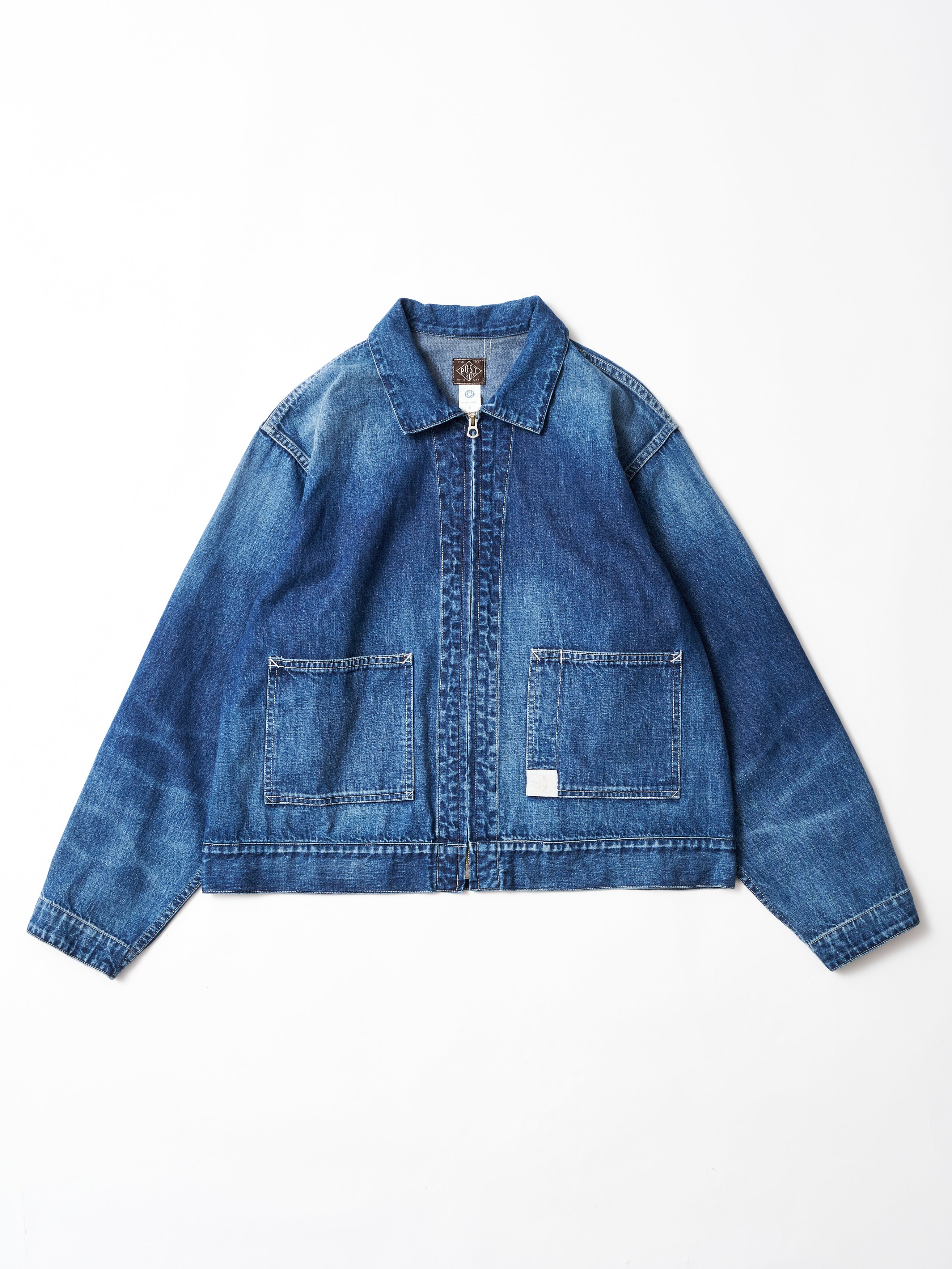 #3144-01W Mechanic Blouse 3 : 10oz. Denim worn indigo_1