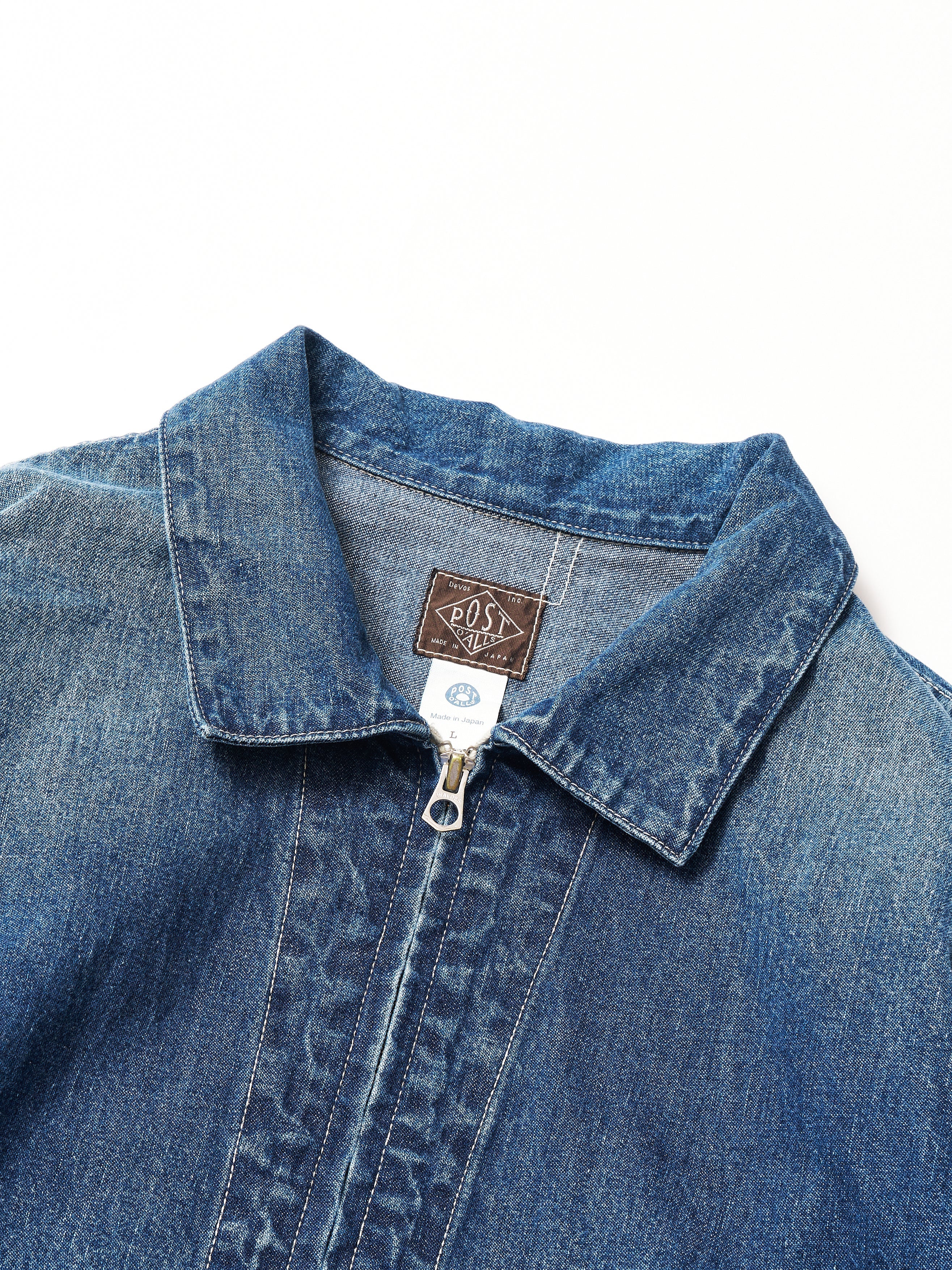 #3144-01W Mechanic Blouse 3 : 10oz. Denim worn indigo_2
