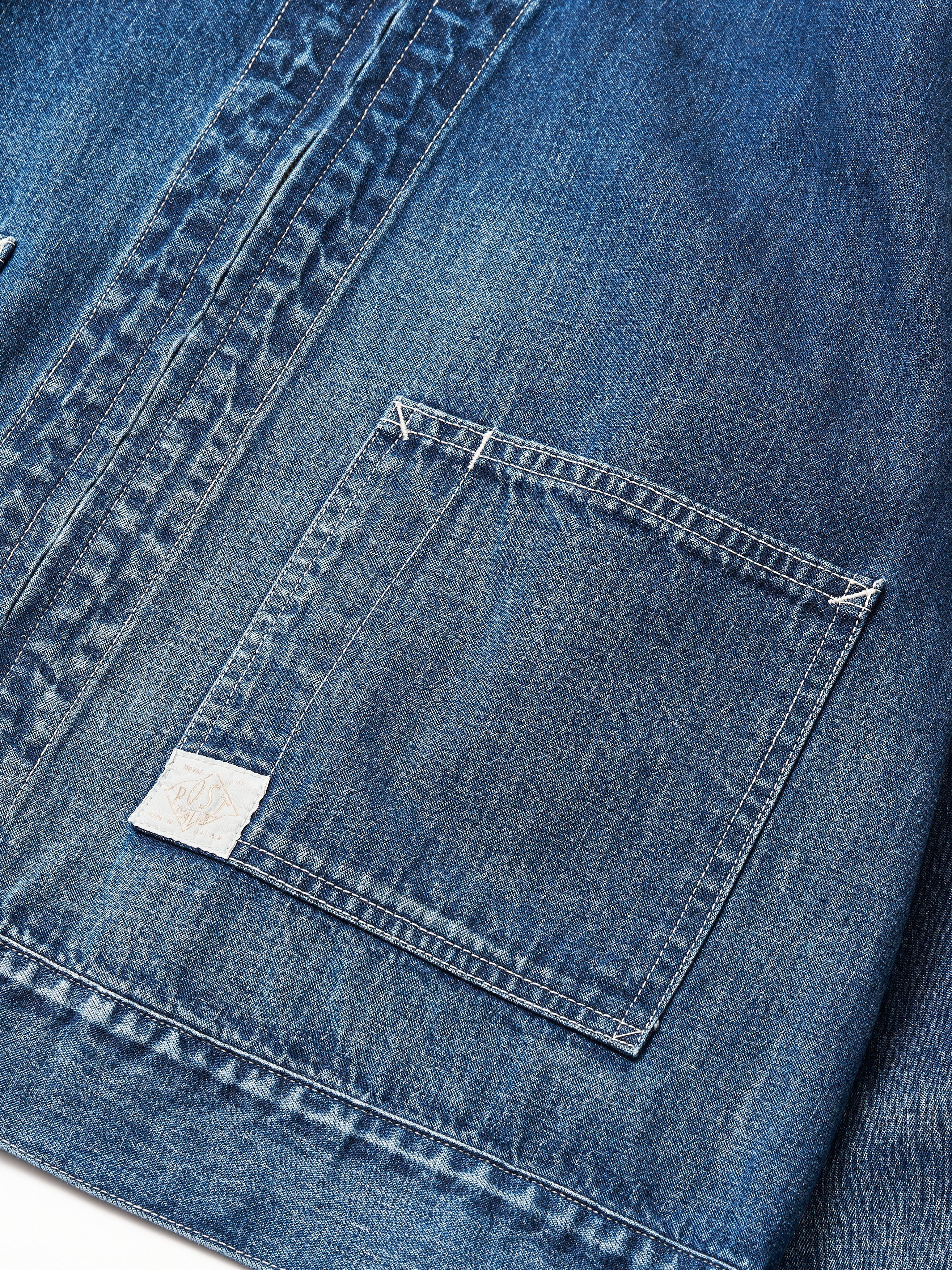 #3144-01W Mechanic Blouse 3 : 10oz. Denim worn indigo_3