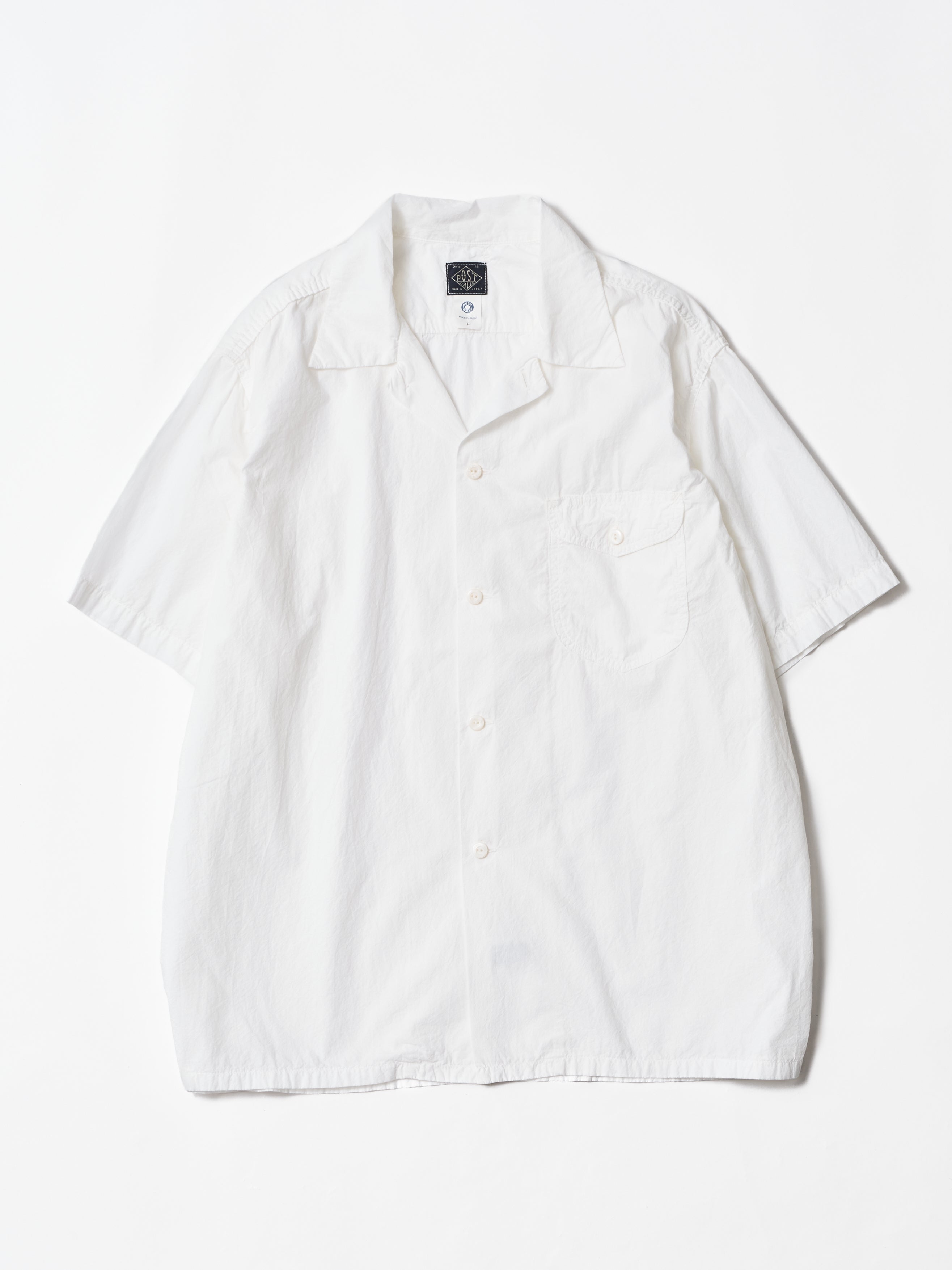 #1207BS-BW New Basic Shirt S/S : natural broadcloth white_1