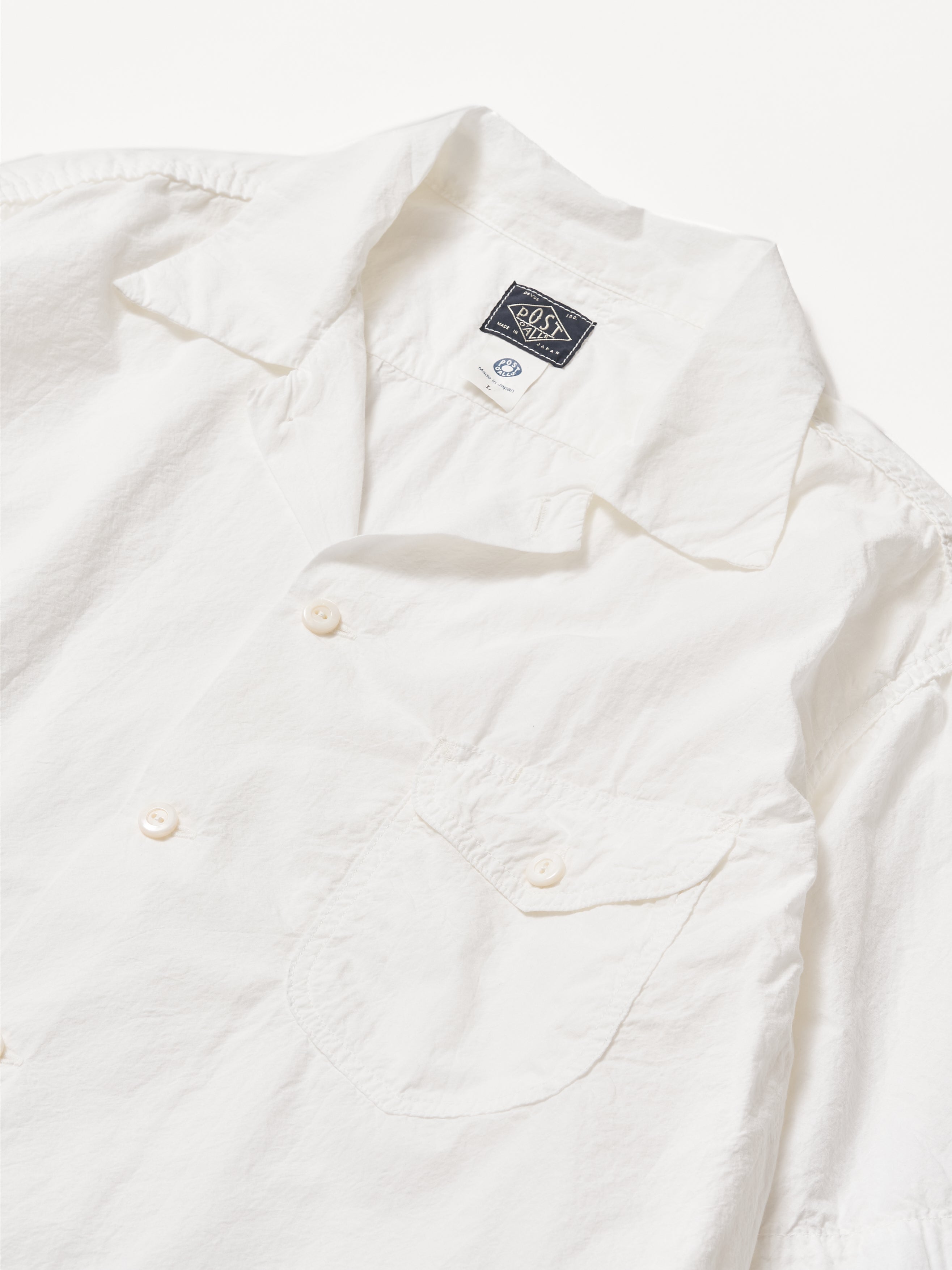 #1207BS-BW New Basic Shirt S/S : natural broadcloth white_2