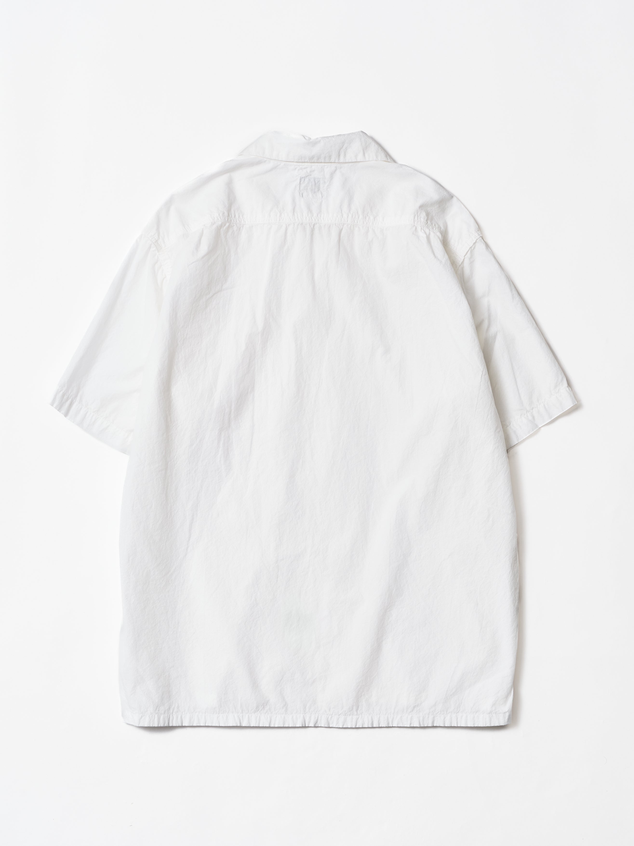 #1207BS-BW New Basic Shirt S/S : natural broadcloth white_4