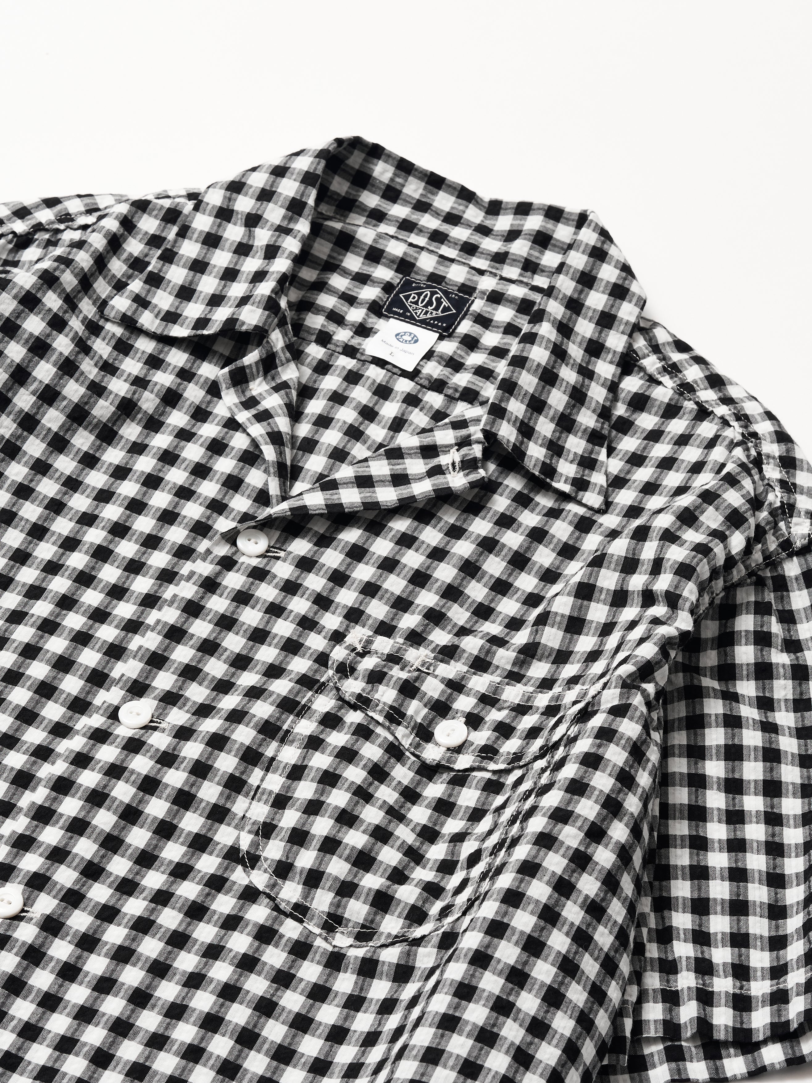 #1207BS-DG New Basic Shirt S/S : dobby gingham black_2