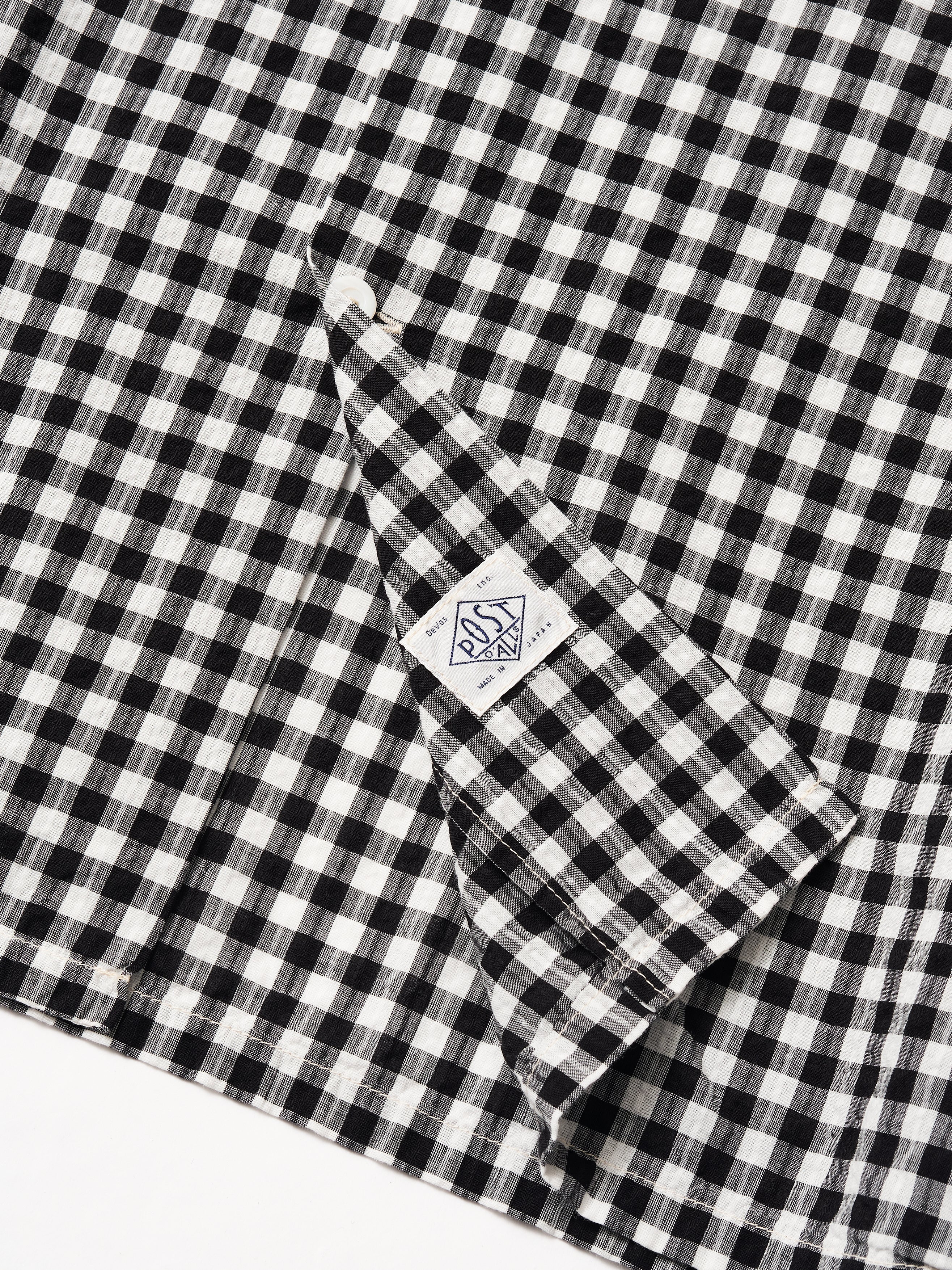 #1207BS-DG New Basic Shirt S/S : dobby gingham black_3