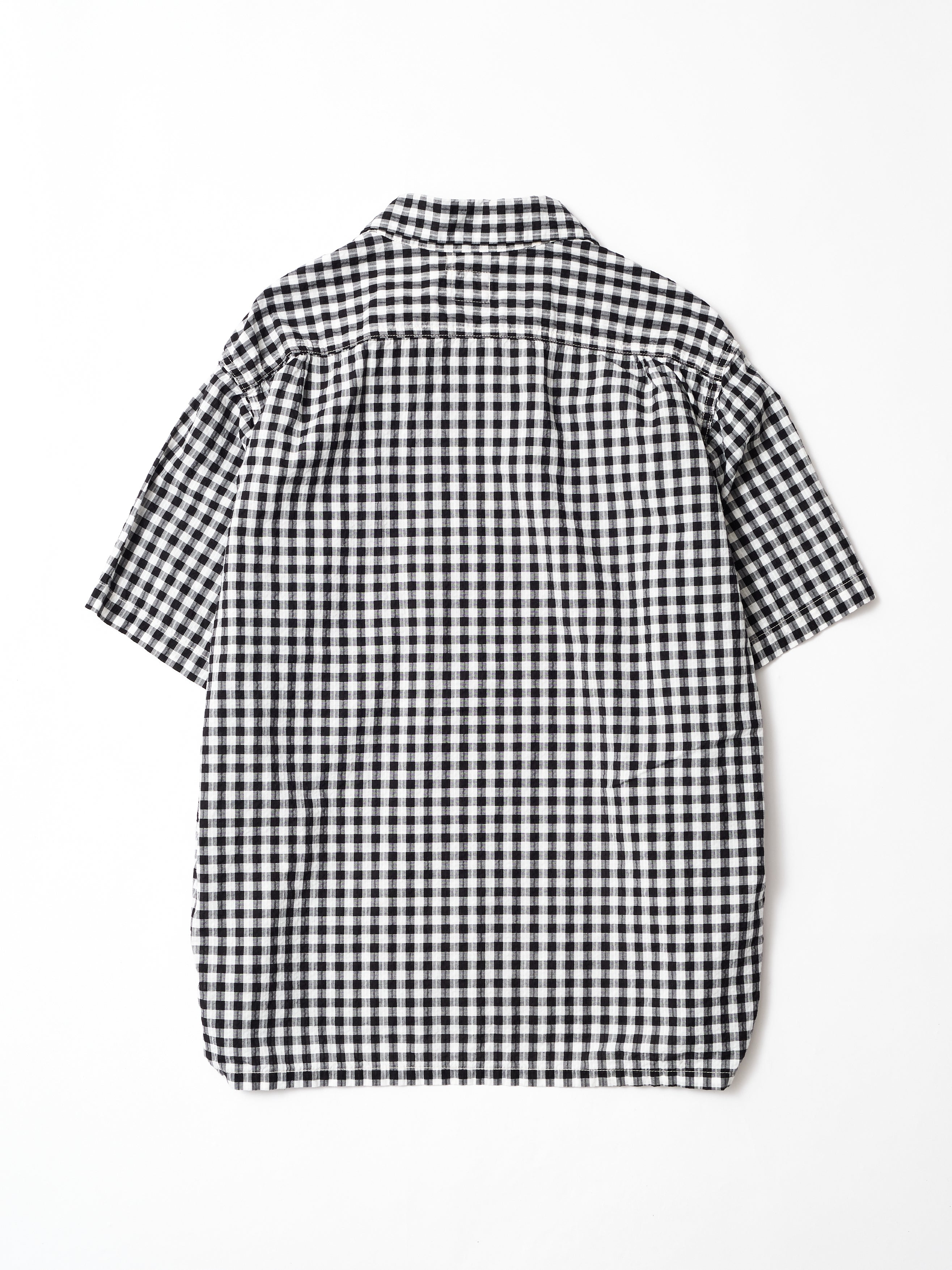 #1207BS-DG New Basic Shirt S/S : dobby gingham black_4