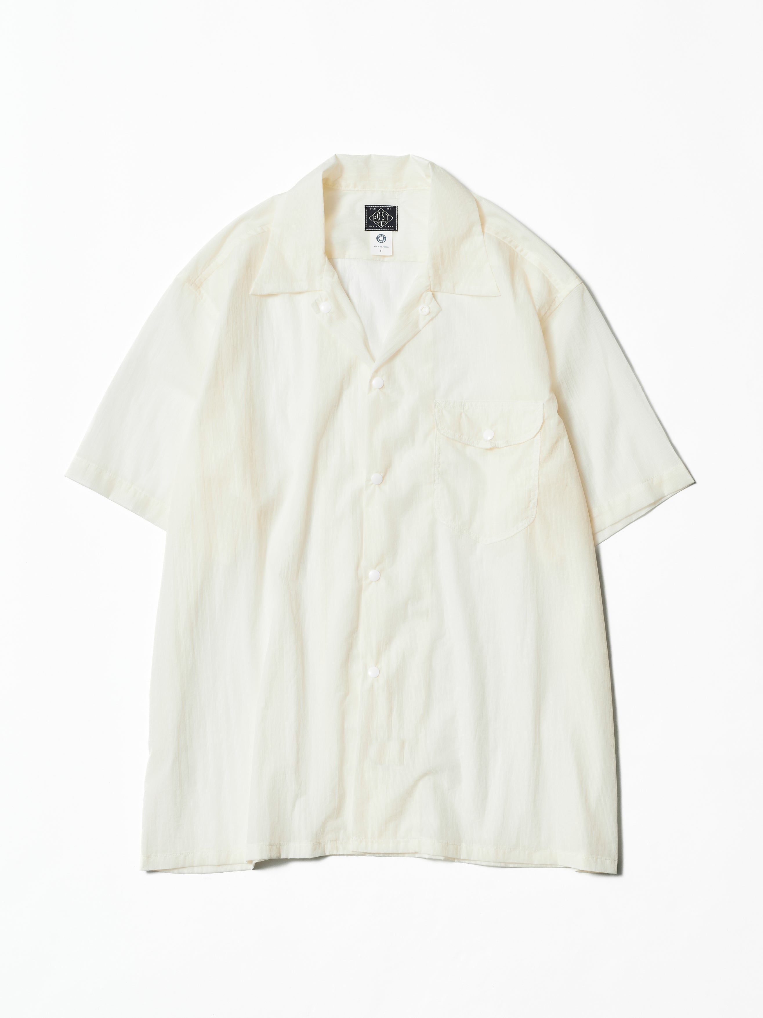 #1207BS-PMW New Basic Shirt S/S : poly mesh white_1