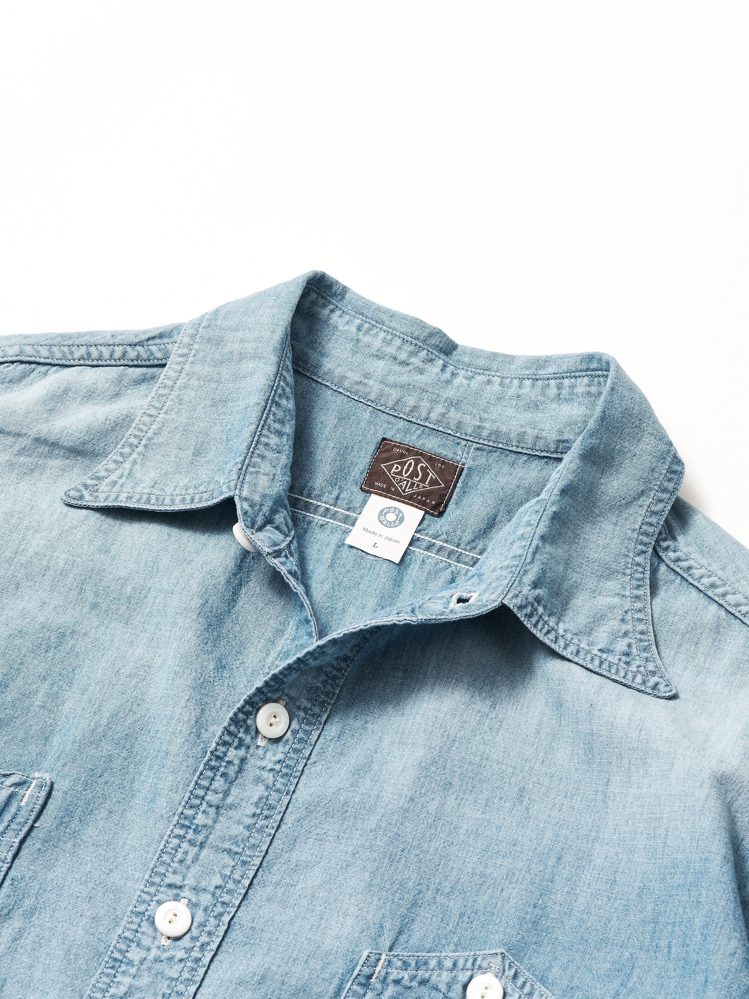 #1206S-11W No.6 Shirt S/S : chambray indigo worn wash_5