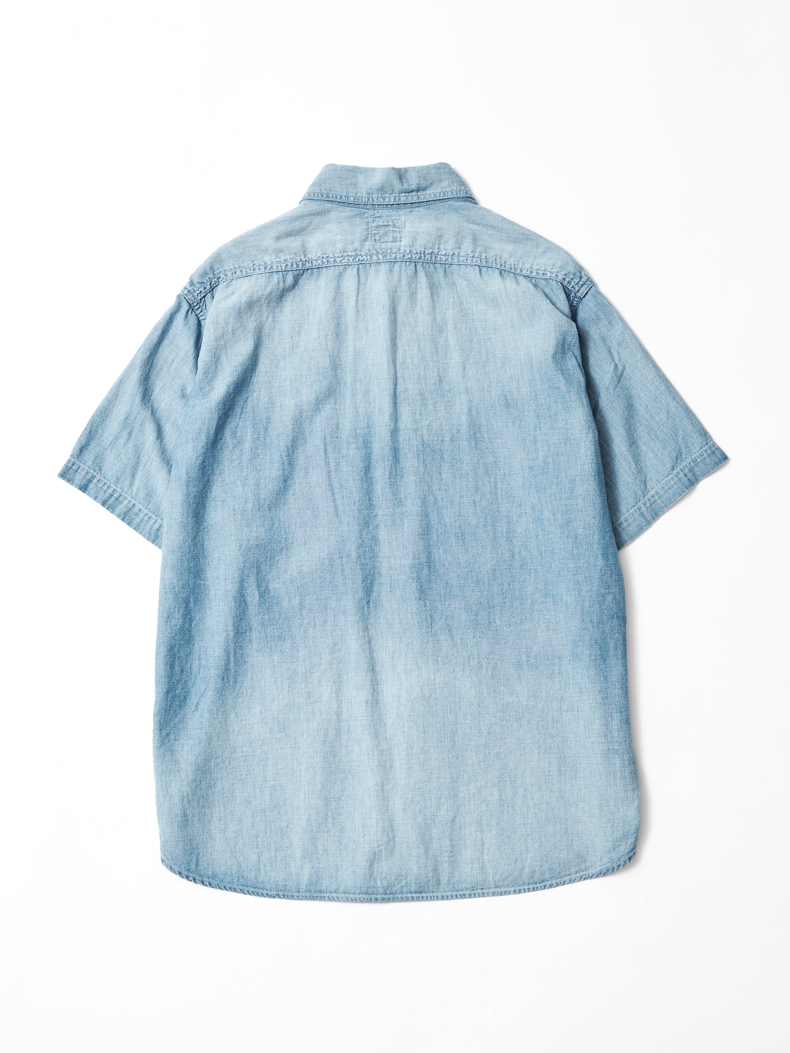 #1206S-11W No.6 Shirt S/S : chambray indigo worn wash_7