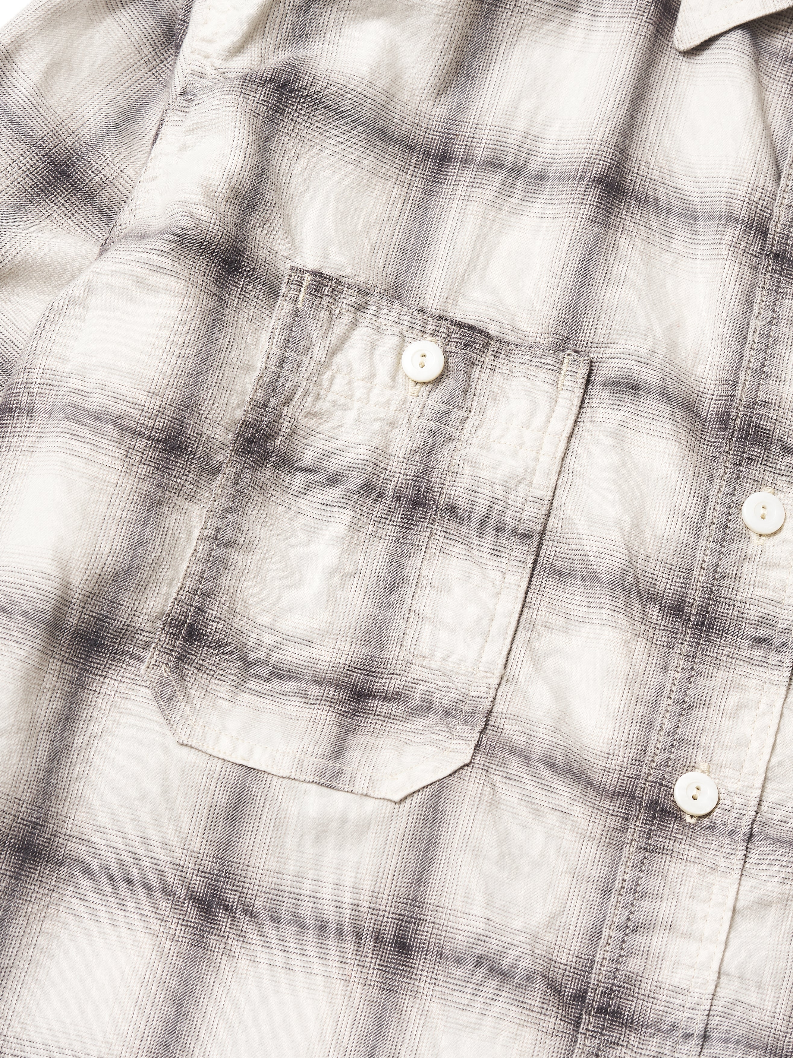 #1206S-HW No.6 Shirt S/S : hombre check white_3