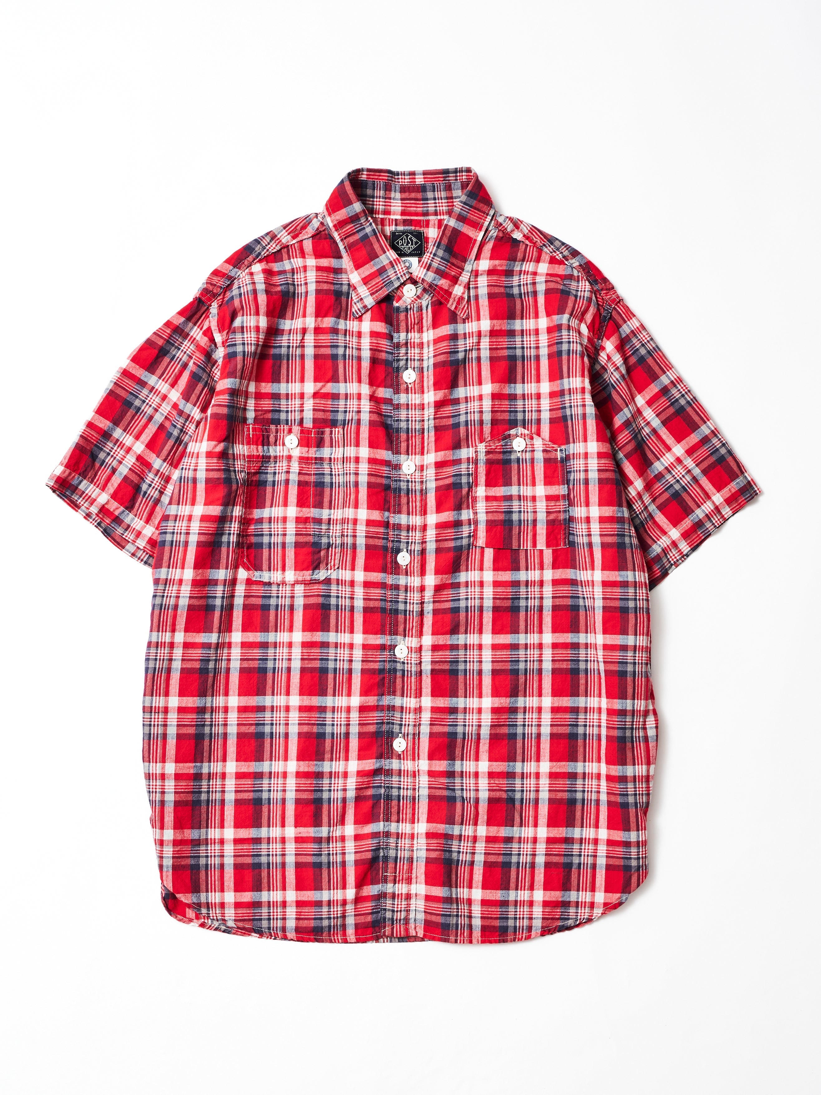 #1206S-MR No.6 Shirt S/S : madras check red_1