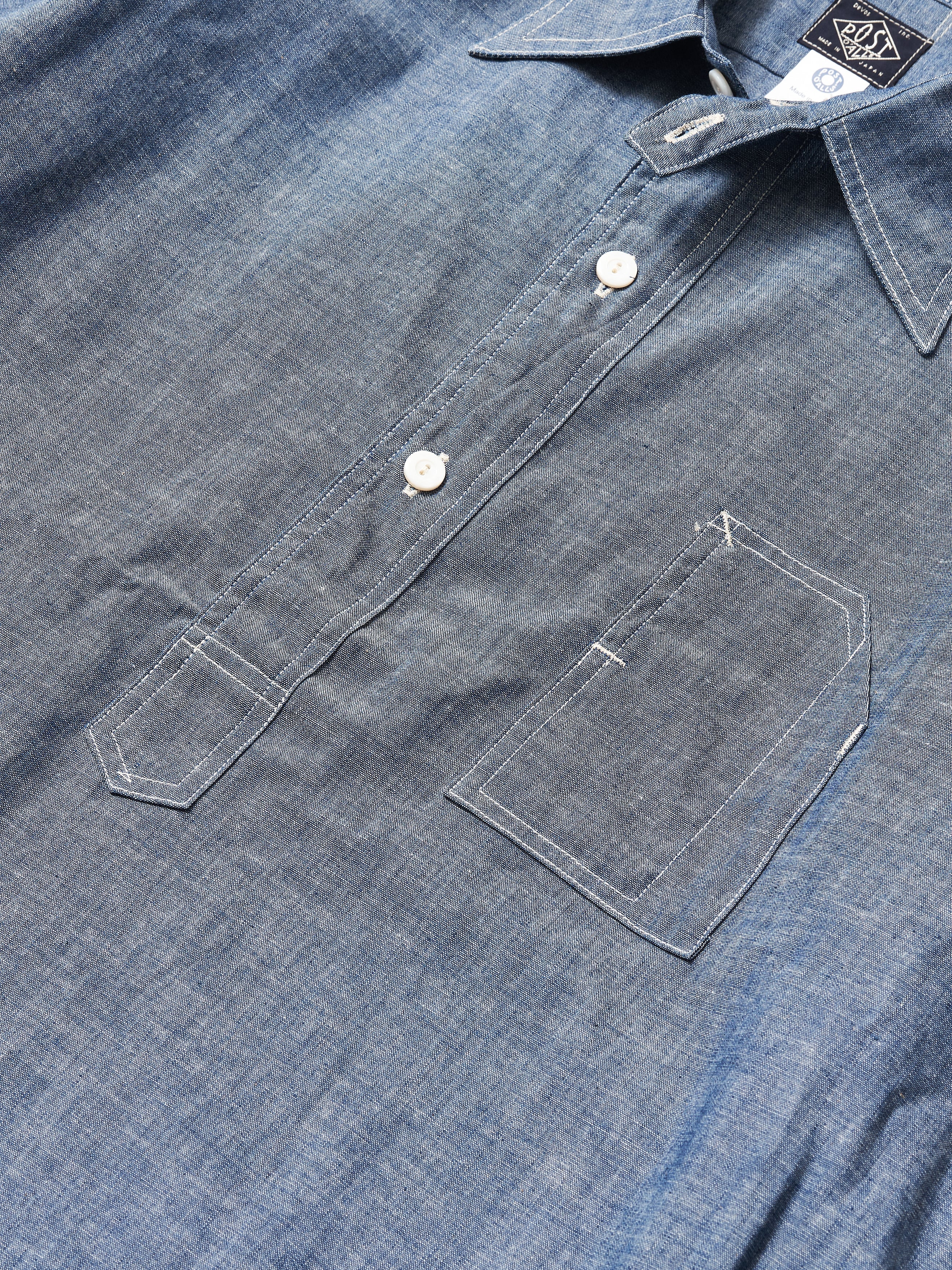 #1201S-11 No.1 Shirt S/S : chambray indigo rigid_3