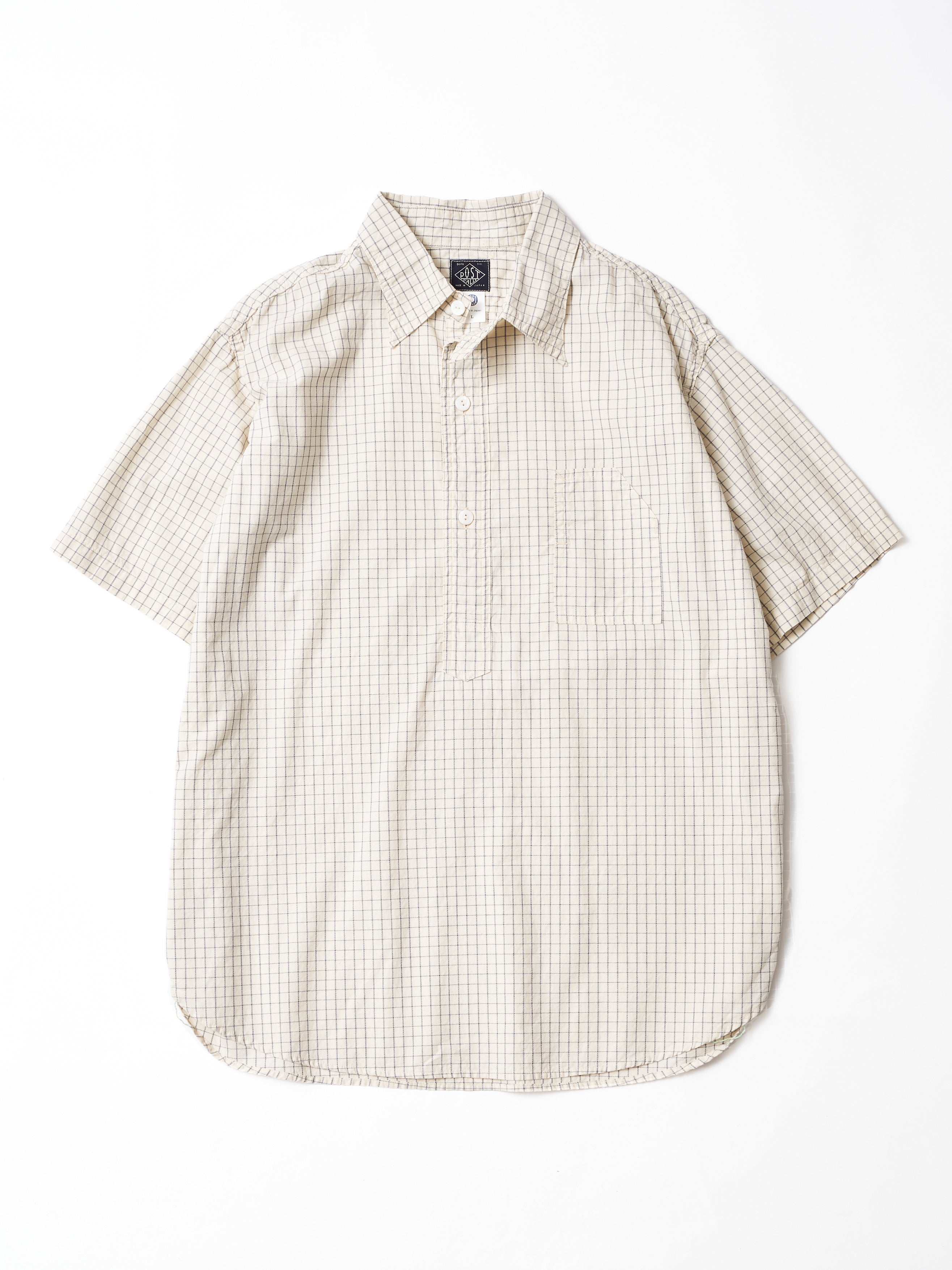 #1201S-GK No.1 Shirt S/S : graph chambray natural_1