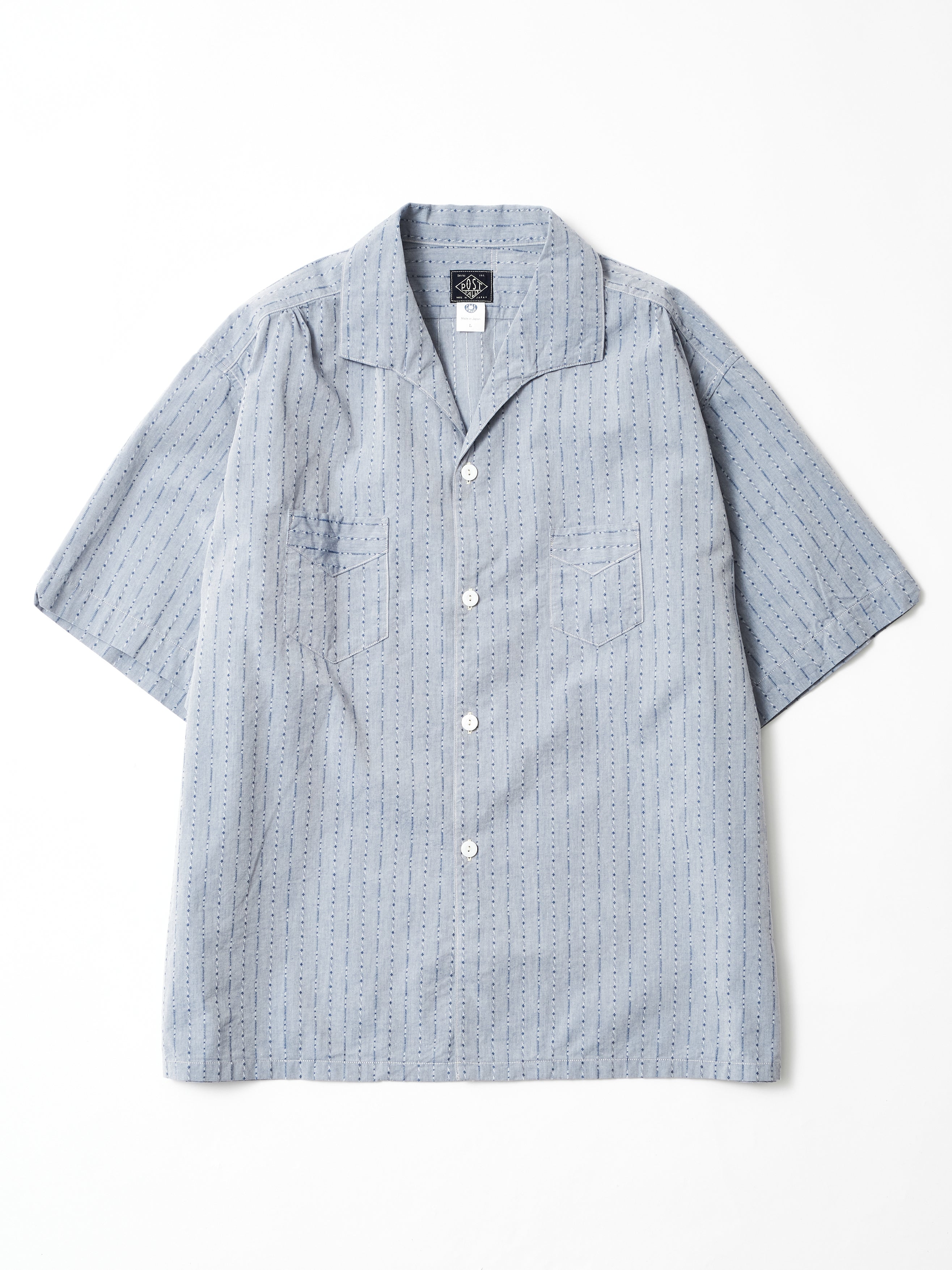 #3231S-DC1 Fever 2 S/S : dobby chambray indigo_1