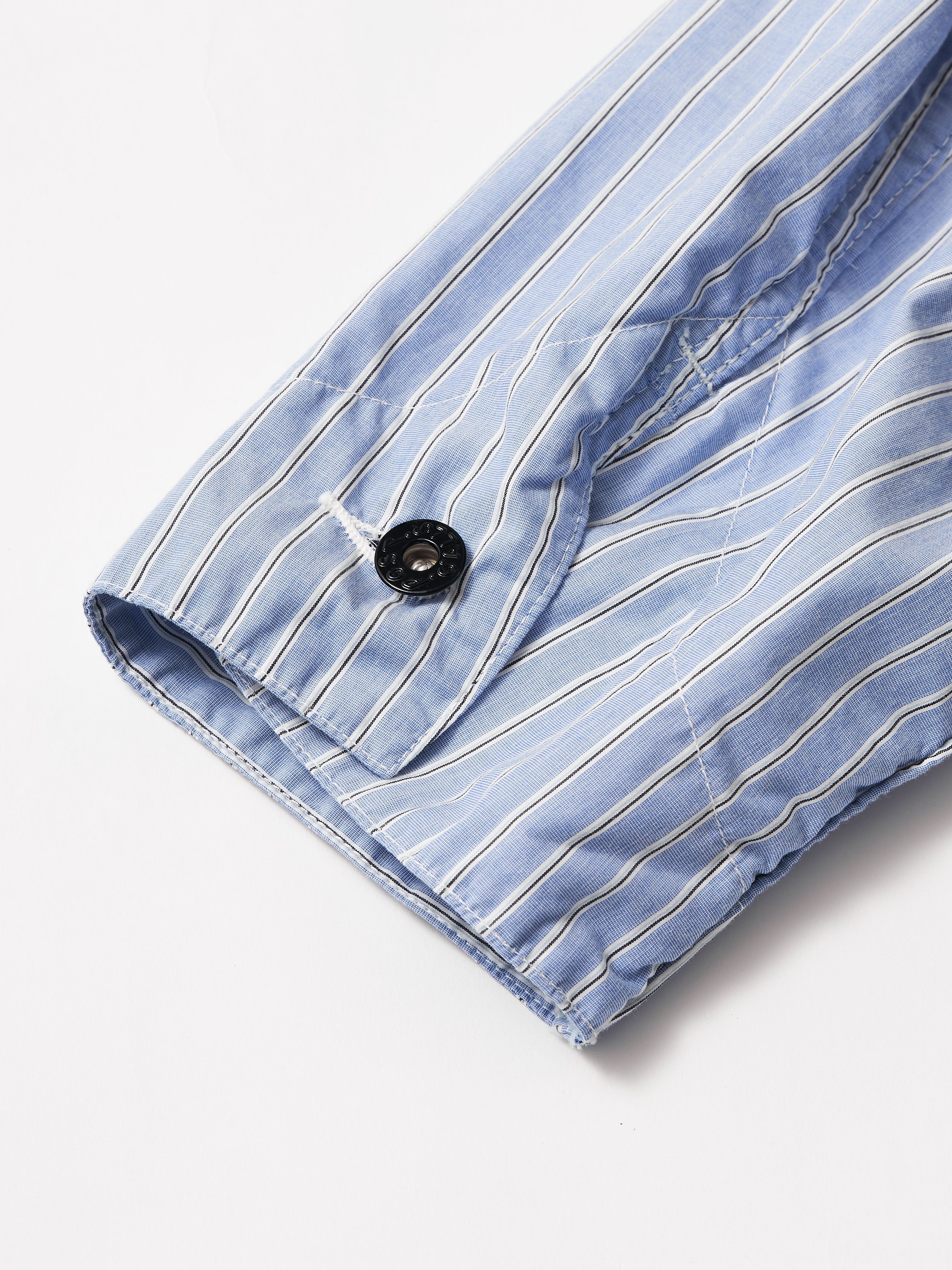 #3143-SS1 ODDBALL : stripe shirting x feather chambray blue_5