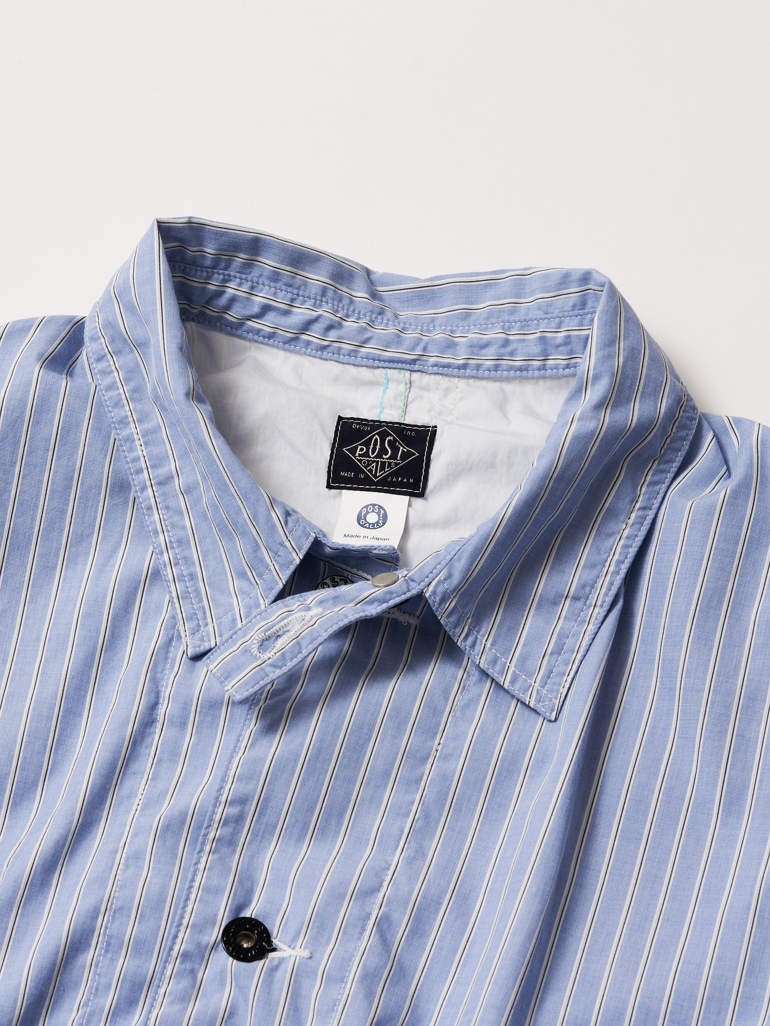 #3143-SS1 ODDBALL : stripe shirting x feather chambray blue_6