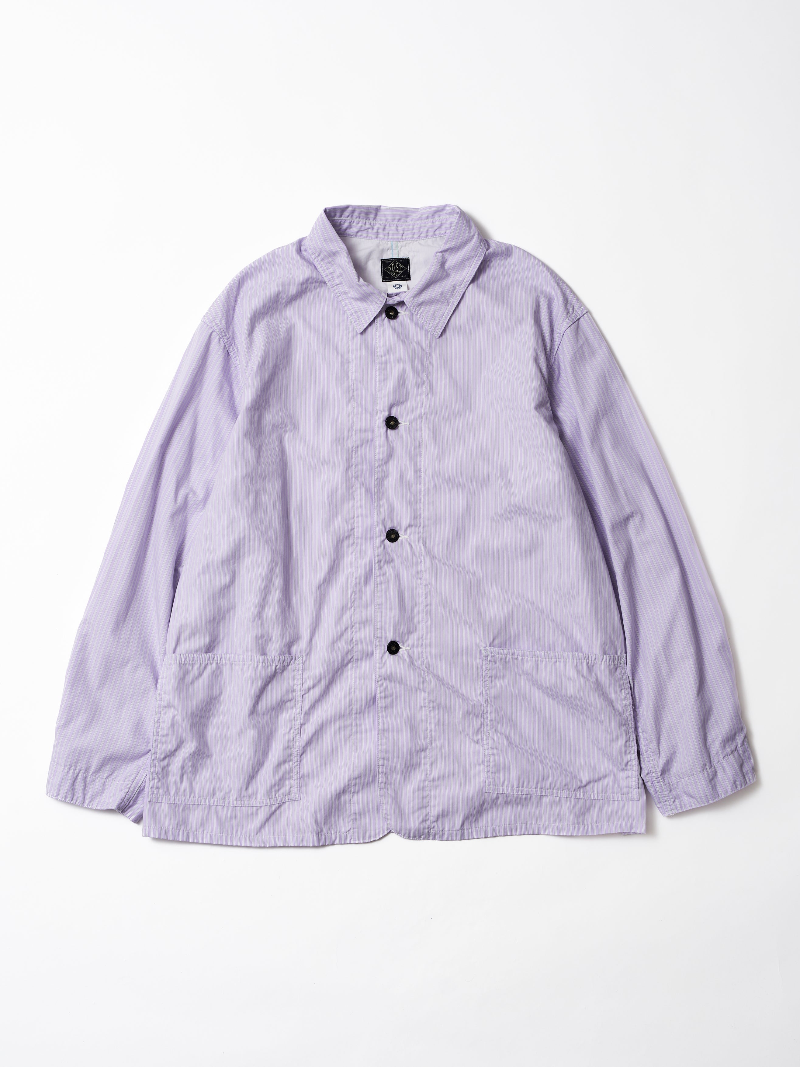 #3143-SS2 ODDBALL : stripe shirting x feather chambray purple_1