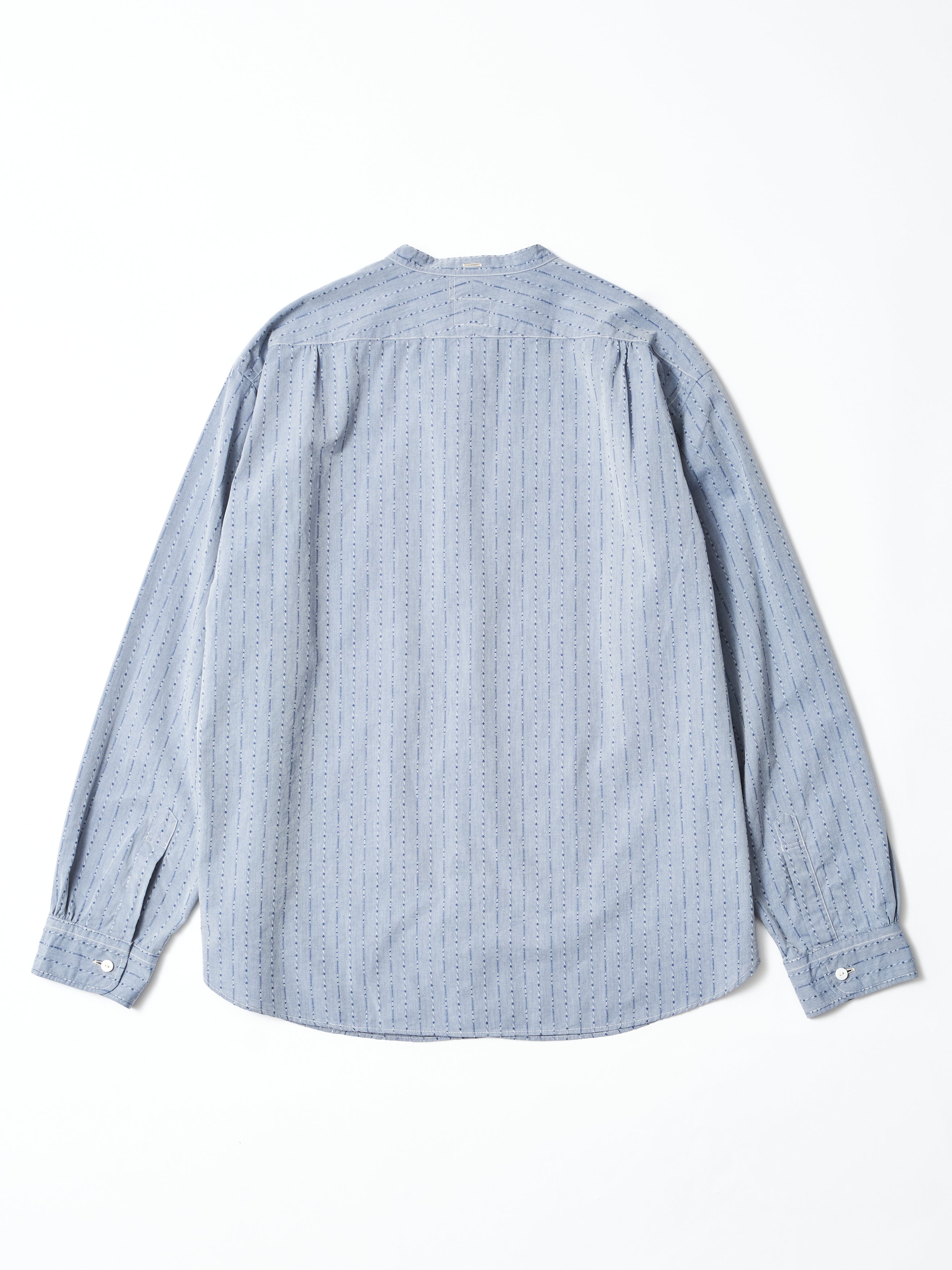 #3232B-DC1 Original Band Collar Shirt : dobby chambray indigo_4